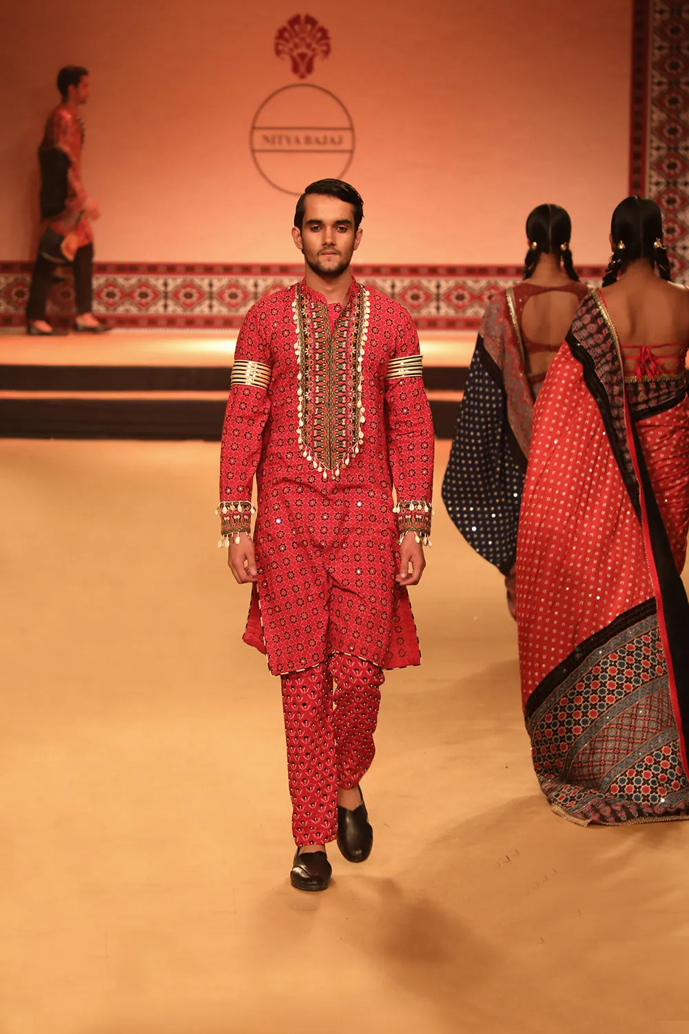 Ajrakh Men Kutch Kurta Red