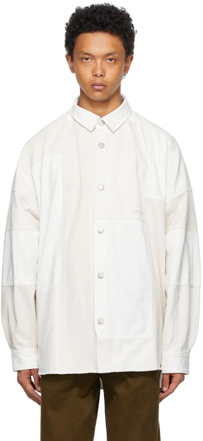 AMBUSH White Denim Patchwork Shirt