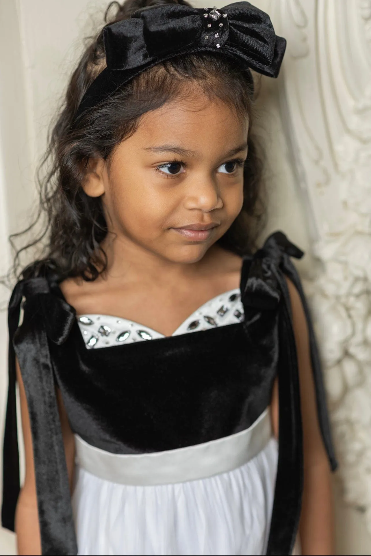 Audrey Black Velvet Headband