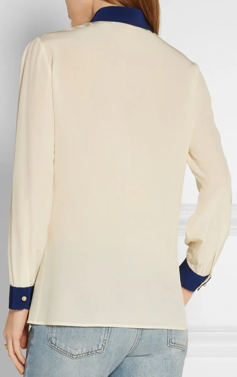 Bee Embellished Silk Blouse