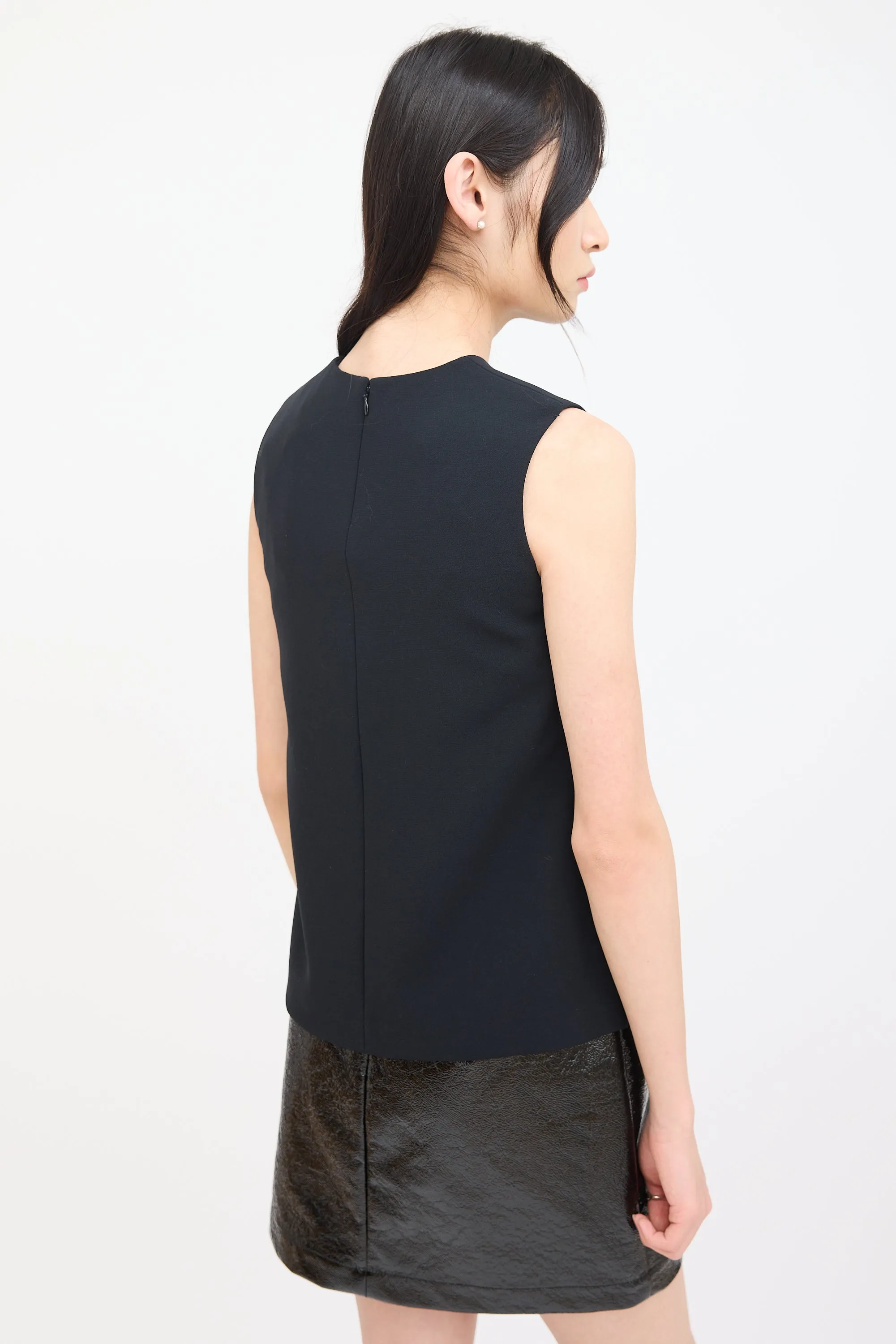 Black Embellished Sleeveless Top