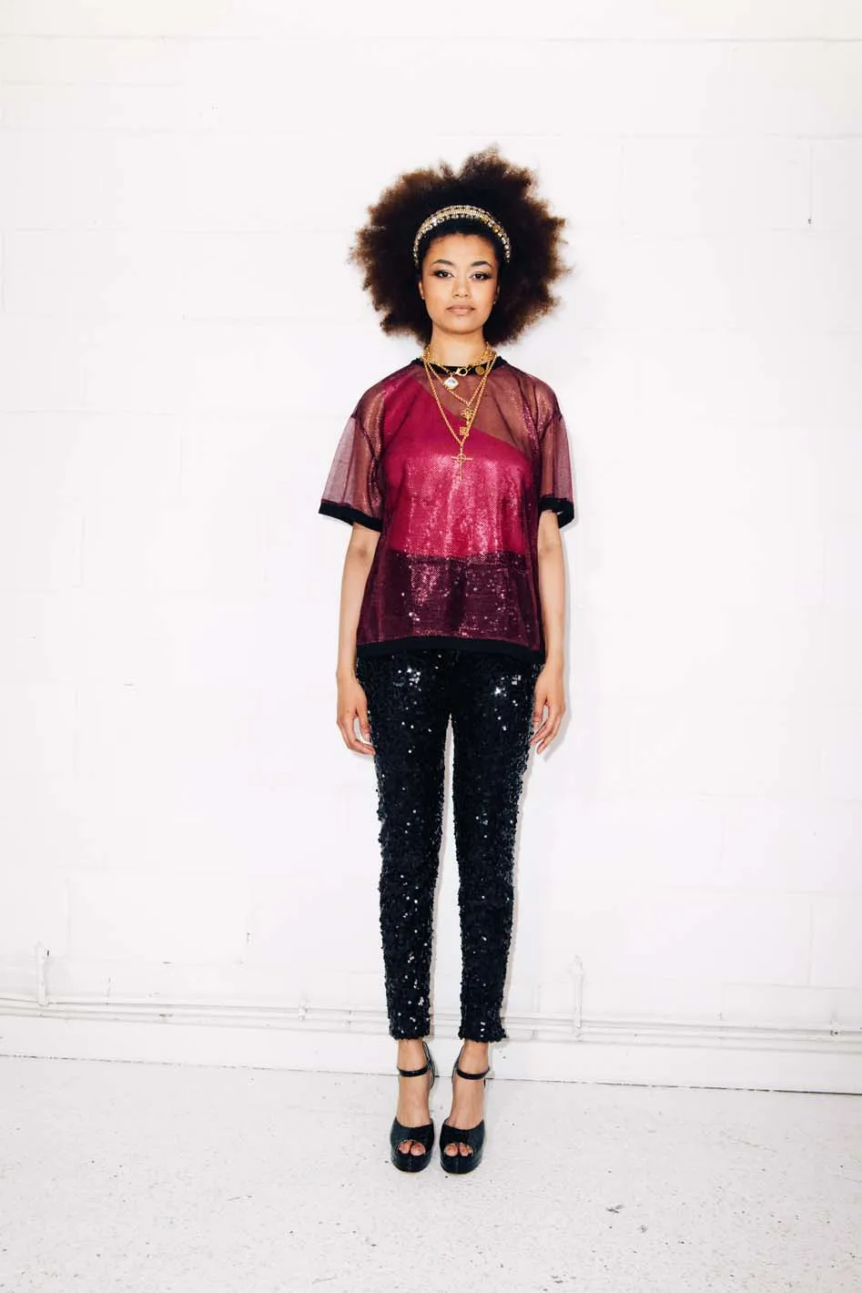 BLACK SEQUIN PARTY PANTS