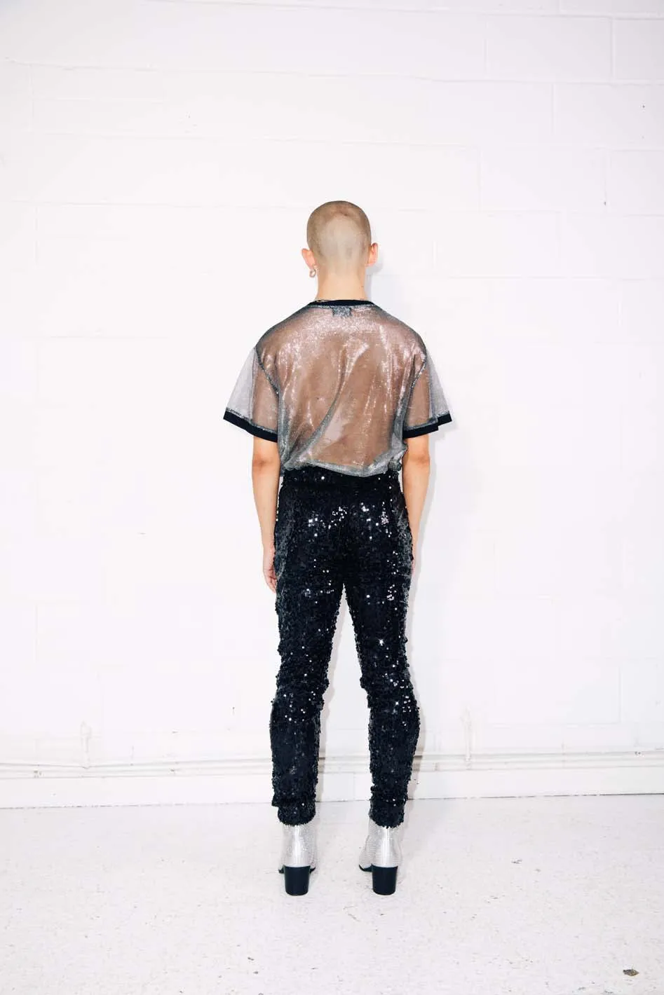 BLACK SEQUIN PARTY PANTS