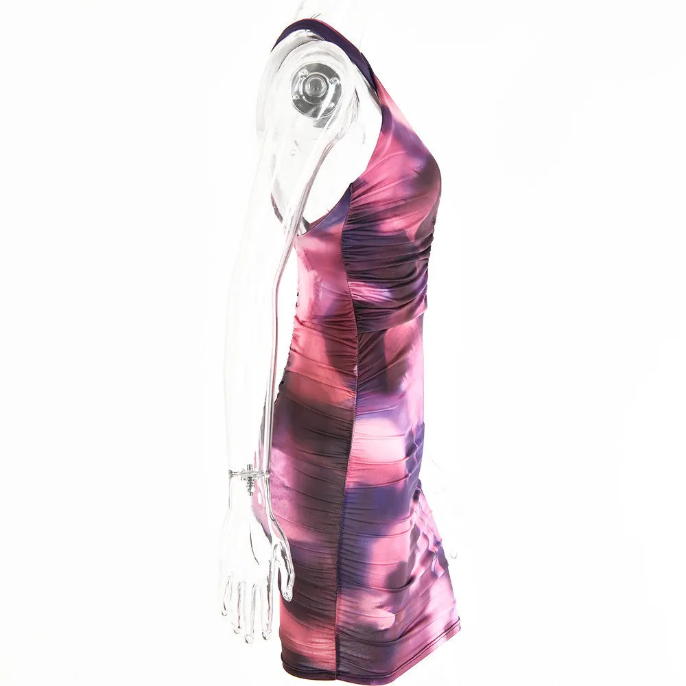 Blackless Chest Wrap Party Dress