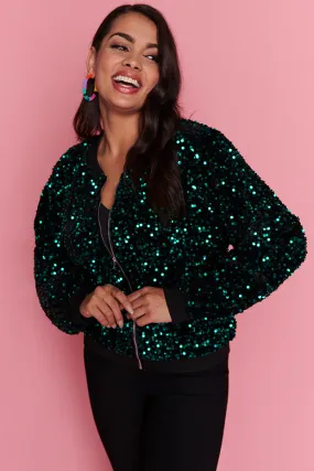 Bling Teal Sequins Jacket