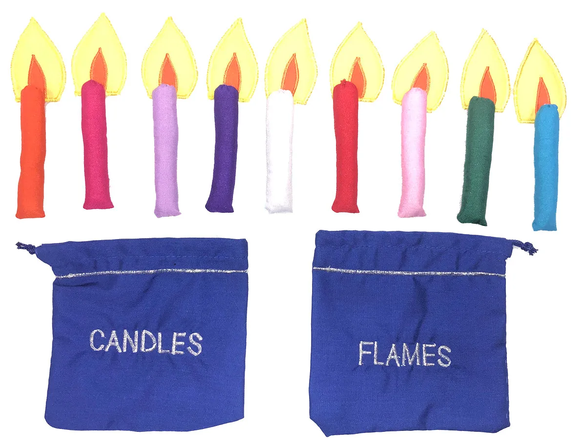 Blue Happy Hanukkah Menorah Jewish Wall Hanging