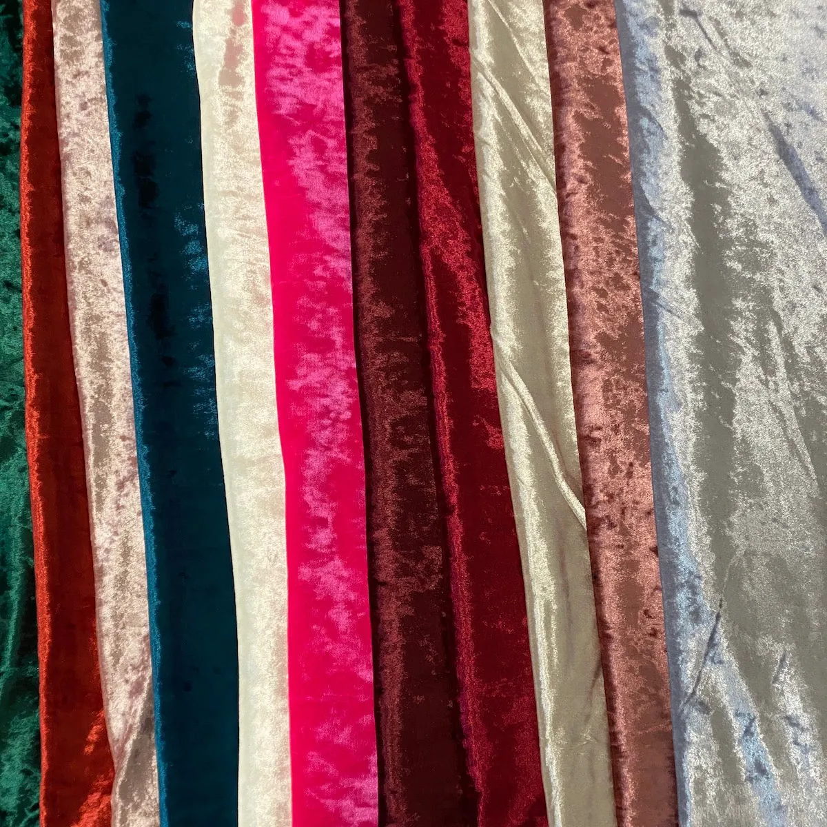 Burgundy Crushed Stretch Velvet Fabric