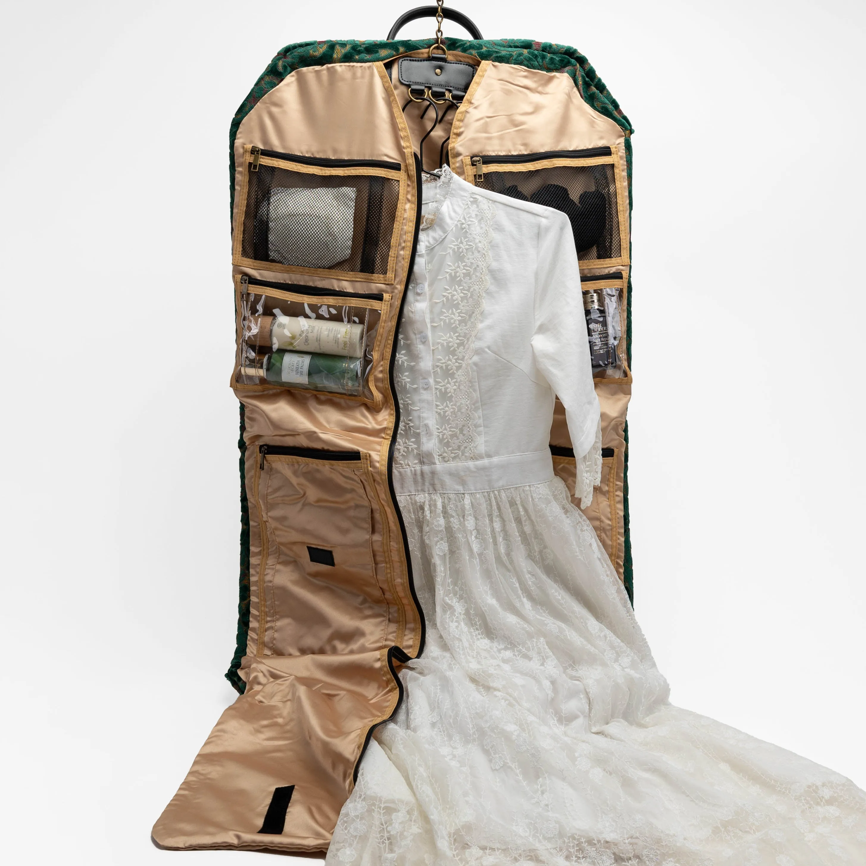 Burnout Velvet Jade Green Carpet Garment Bag