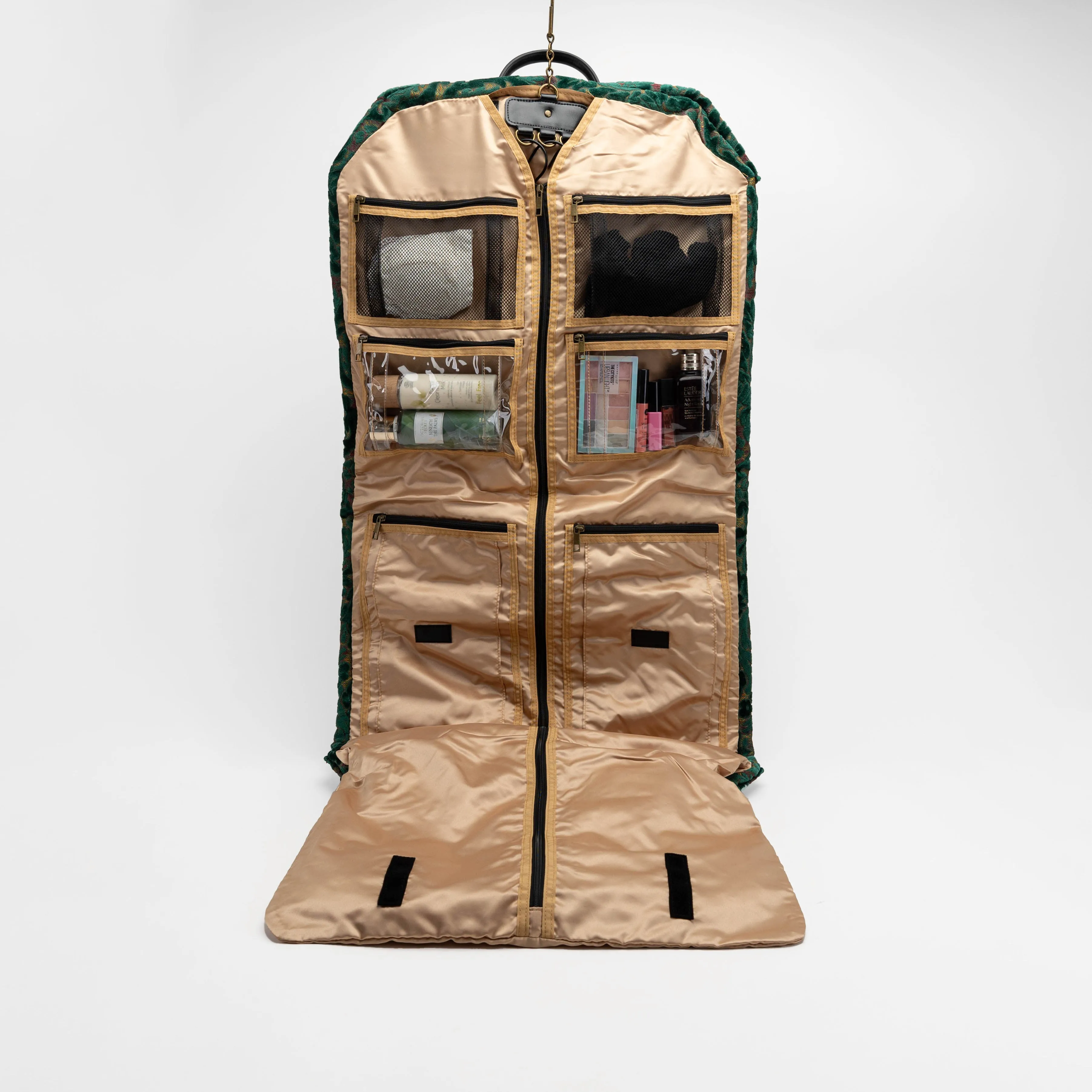 Burnout Velvet Jade Green Carpet Garment Bag