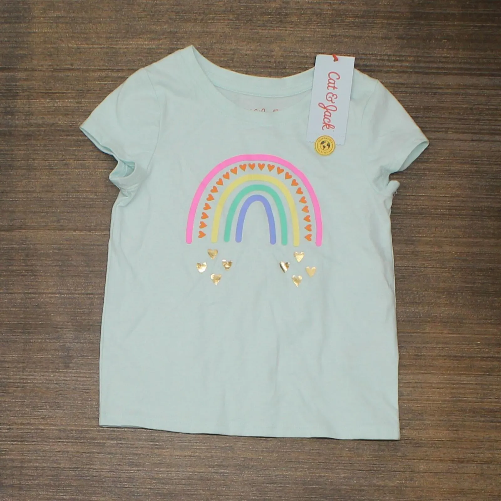 Cat & Jack Toddler Girls' Sparkle Rainbow Graphic T-Shirt