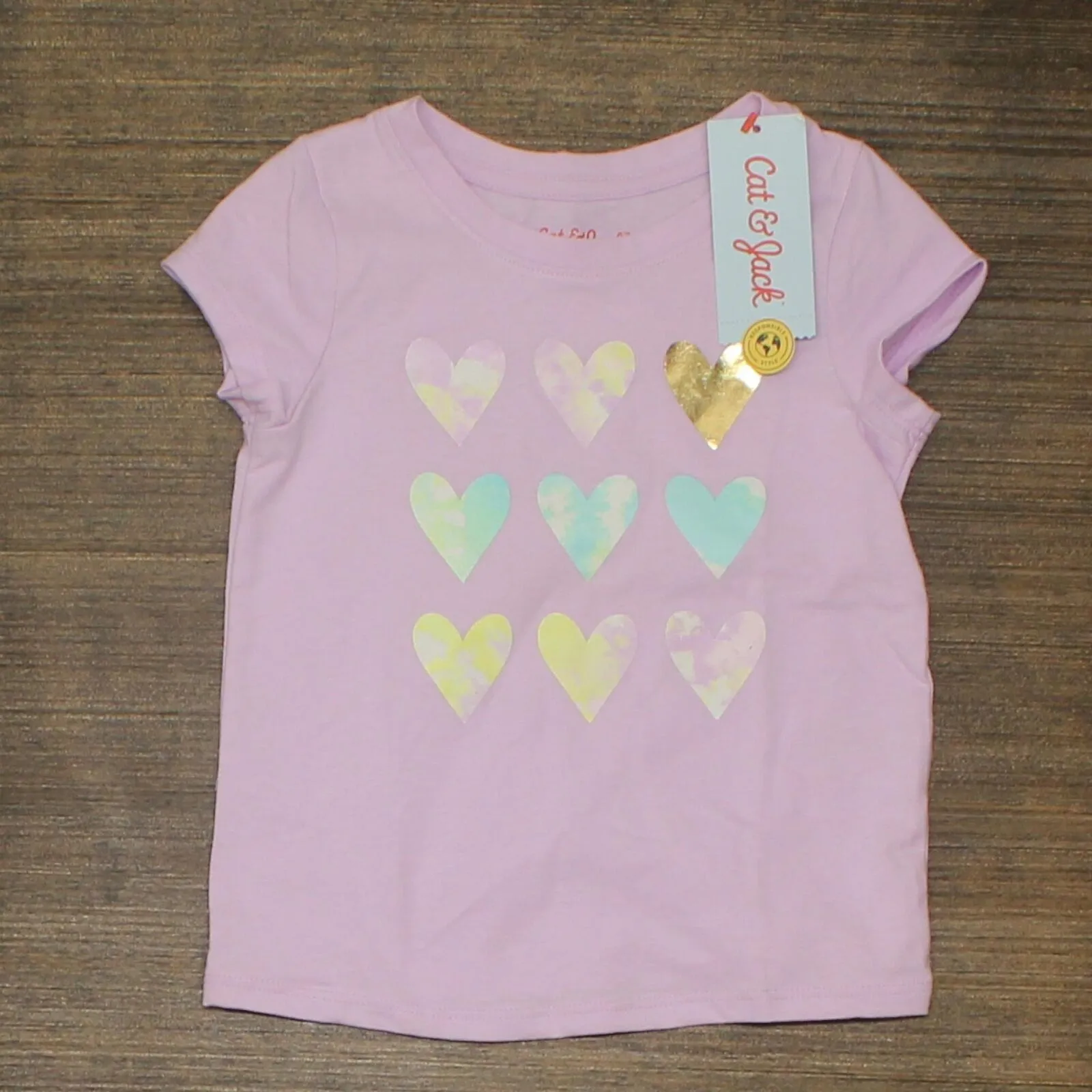 Cat & Jack Toddler Girls' Tie-Dye Heart Graphic T-Shirt