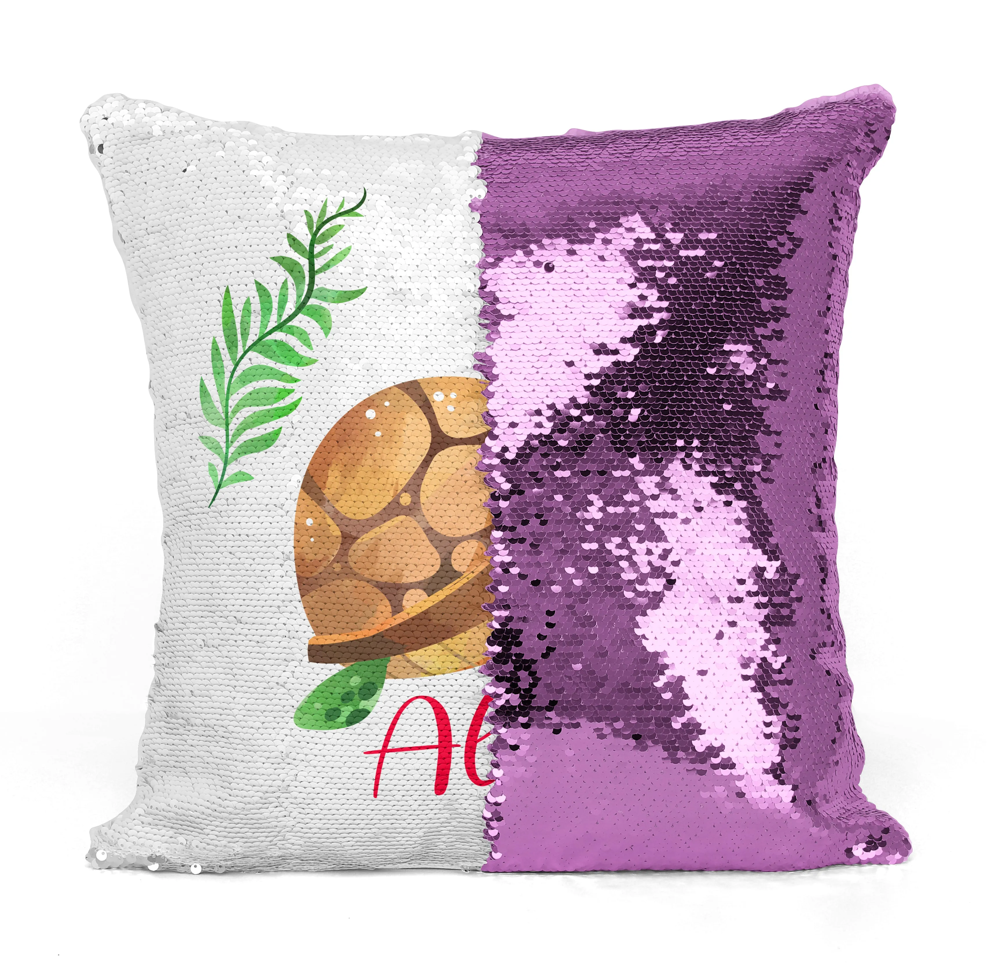Custom Personalized TURTLE Sequin Mermaid Flip Pillow