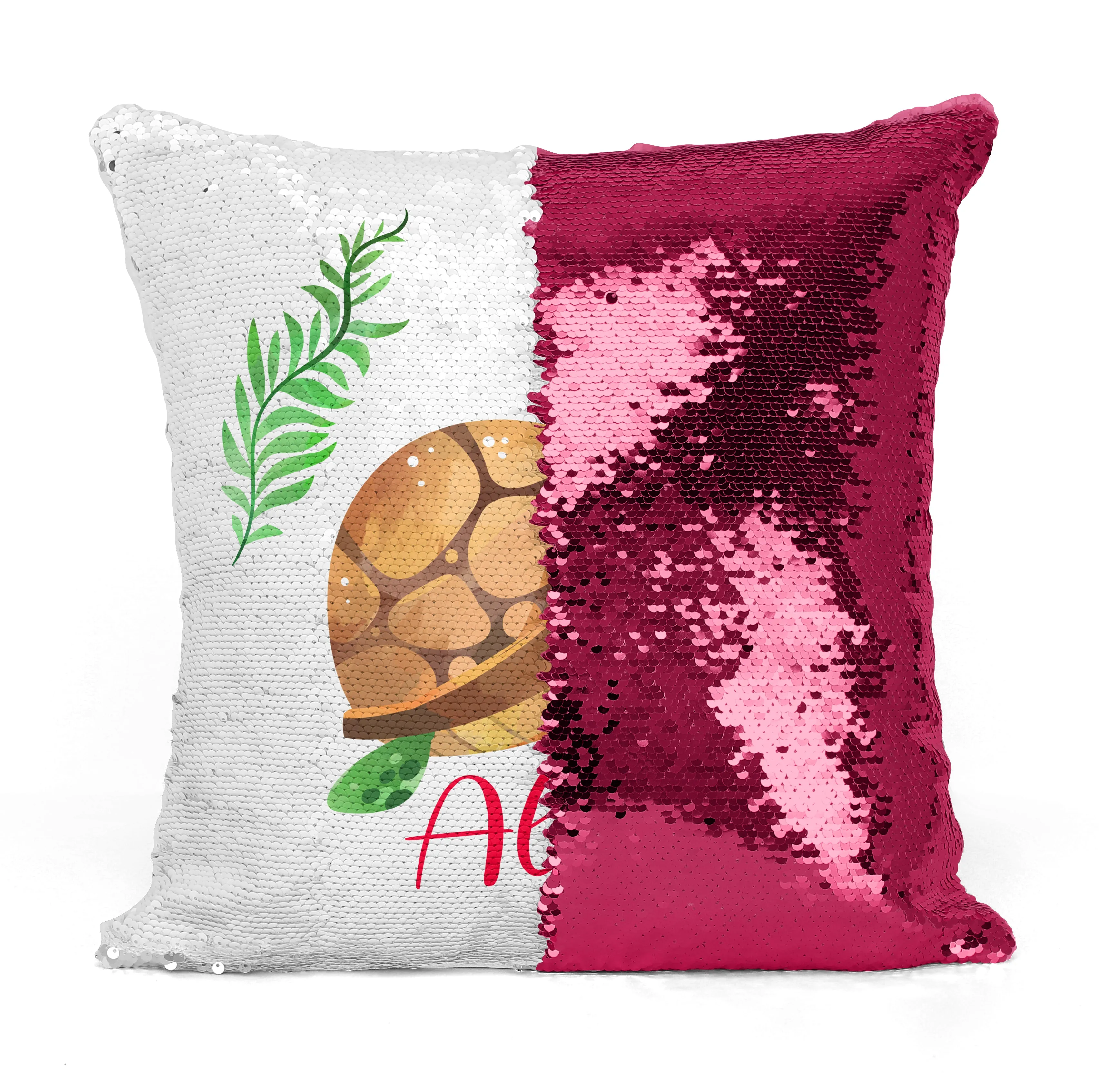 Custom Personalized TURTLE Sequin Mermaid Flip Pillow