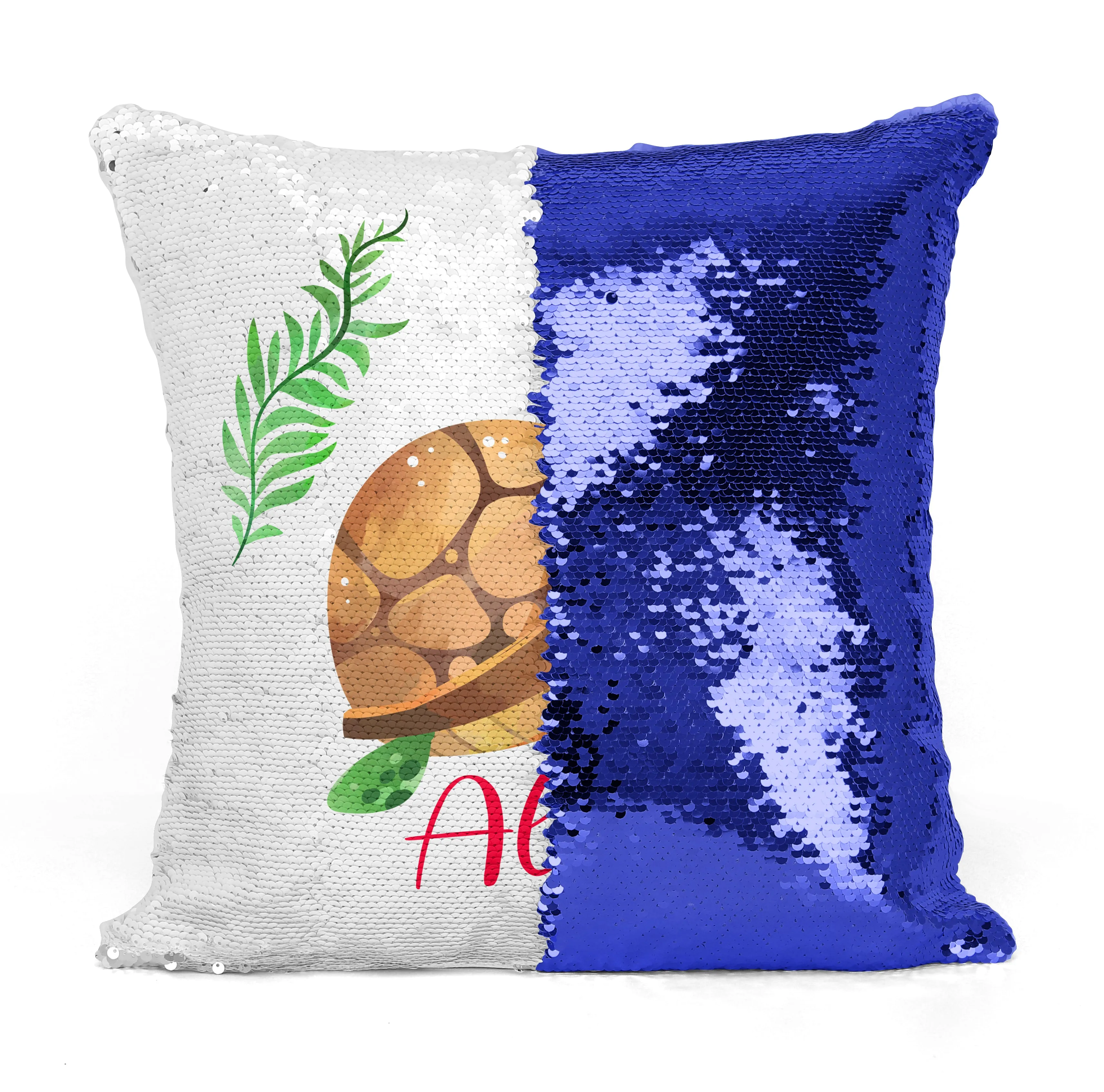 Custom Personalized TURTLE Sequin Mermaid Flip Pillow