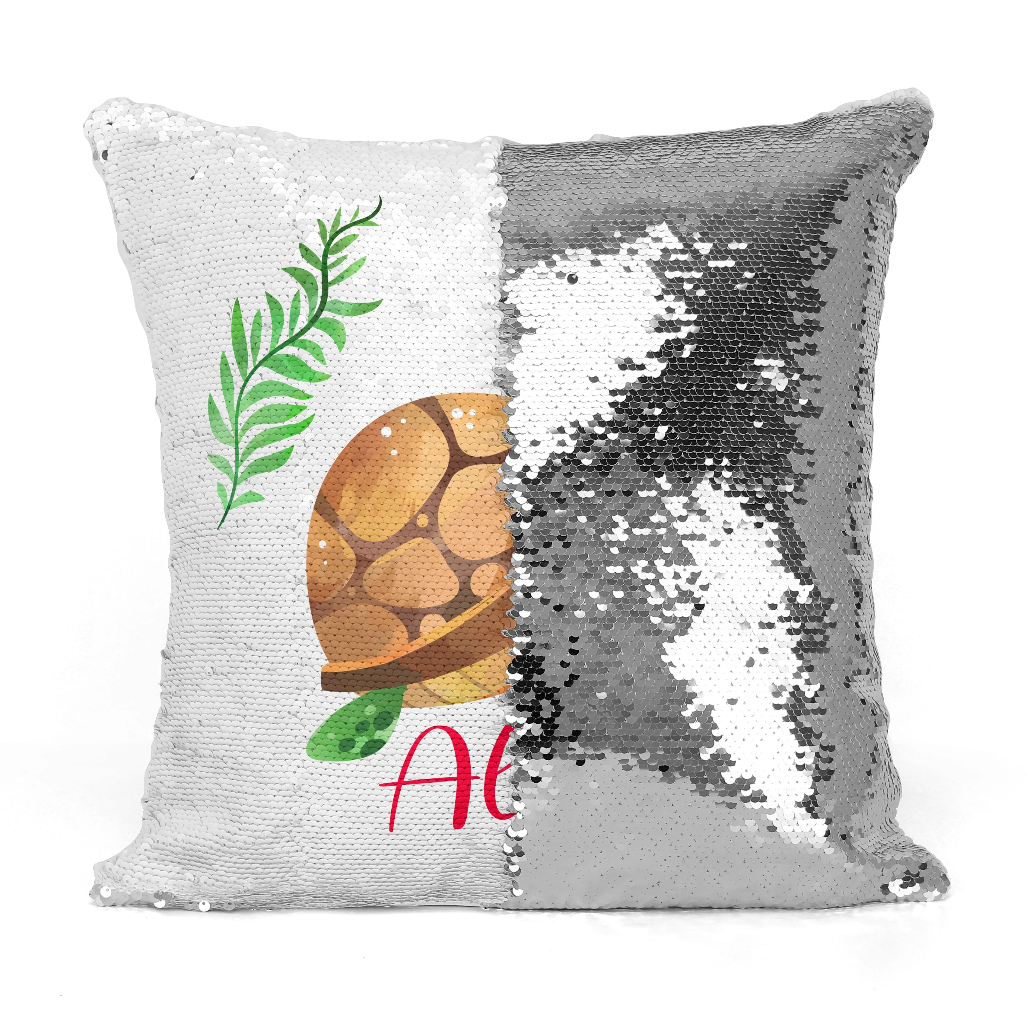 Custom Personalized TURTLE Sequin Mermaid Flip Pillow