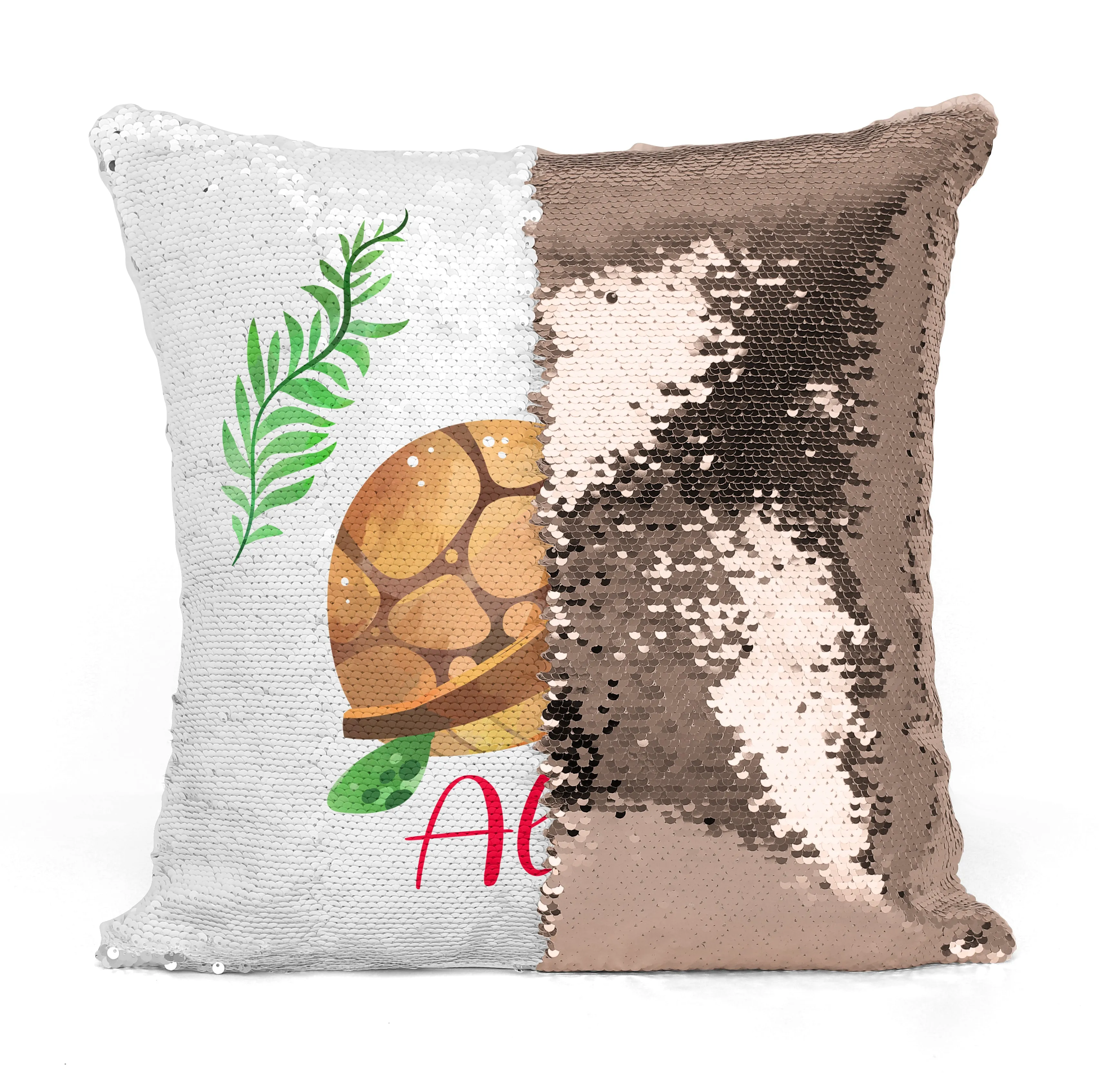 Custom Personalized TURTLE Sequin Mermaid Flip Pillow