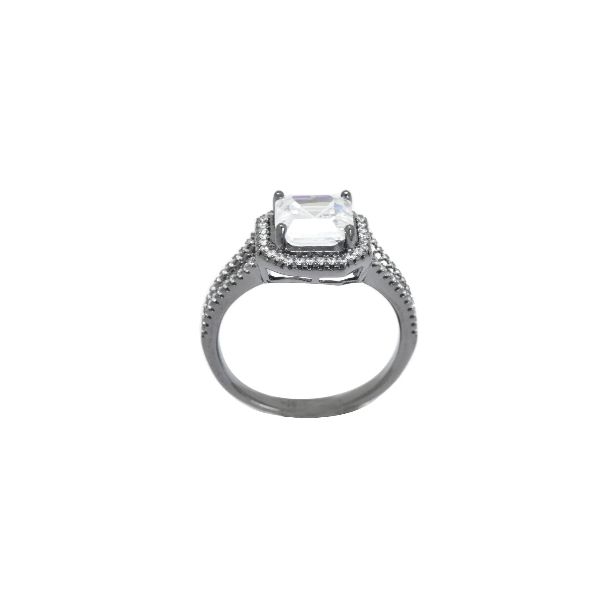 Double Lined Black Rhodium Ring