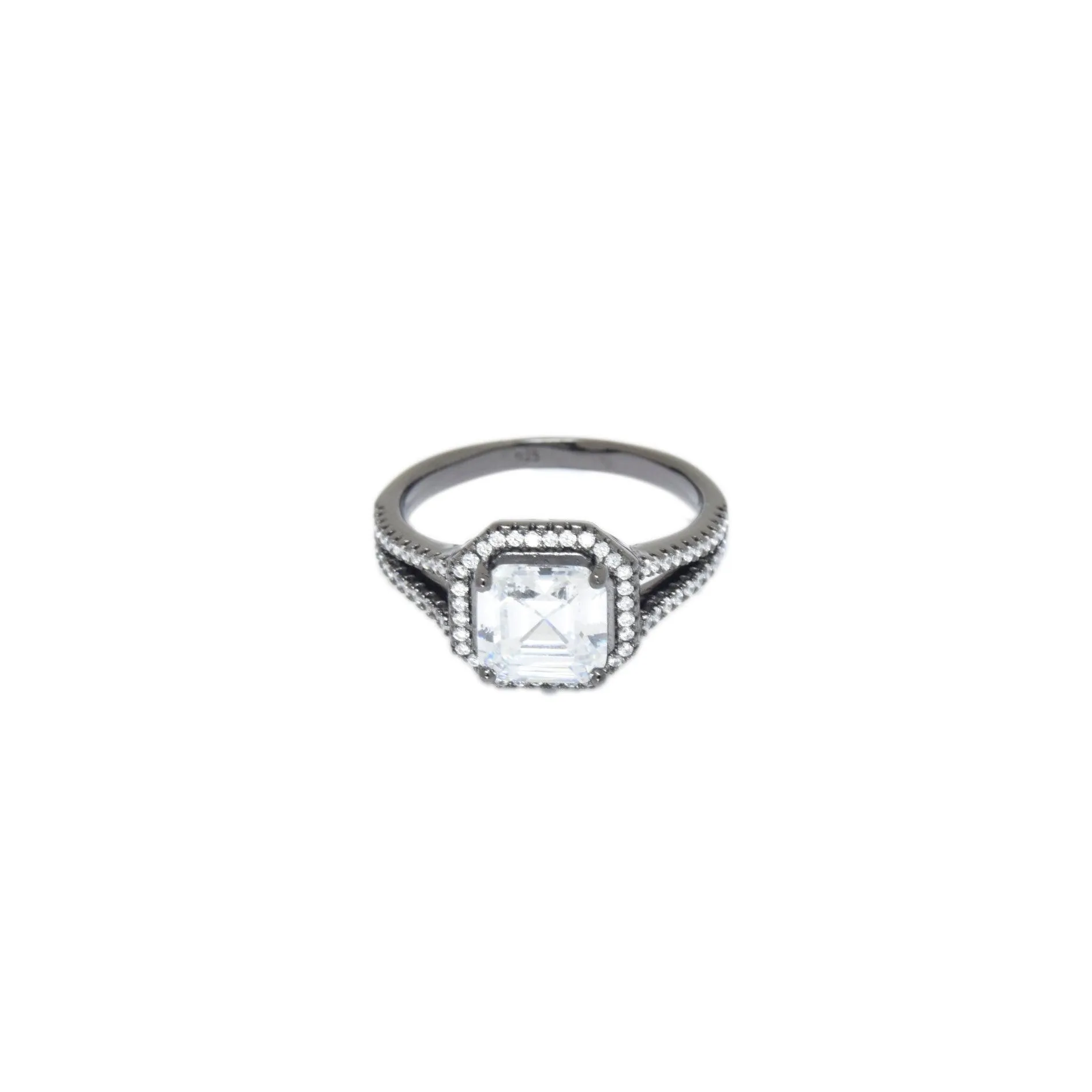 Double Lined Black Rhodium Ring