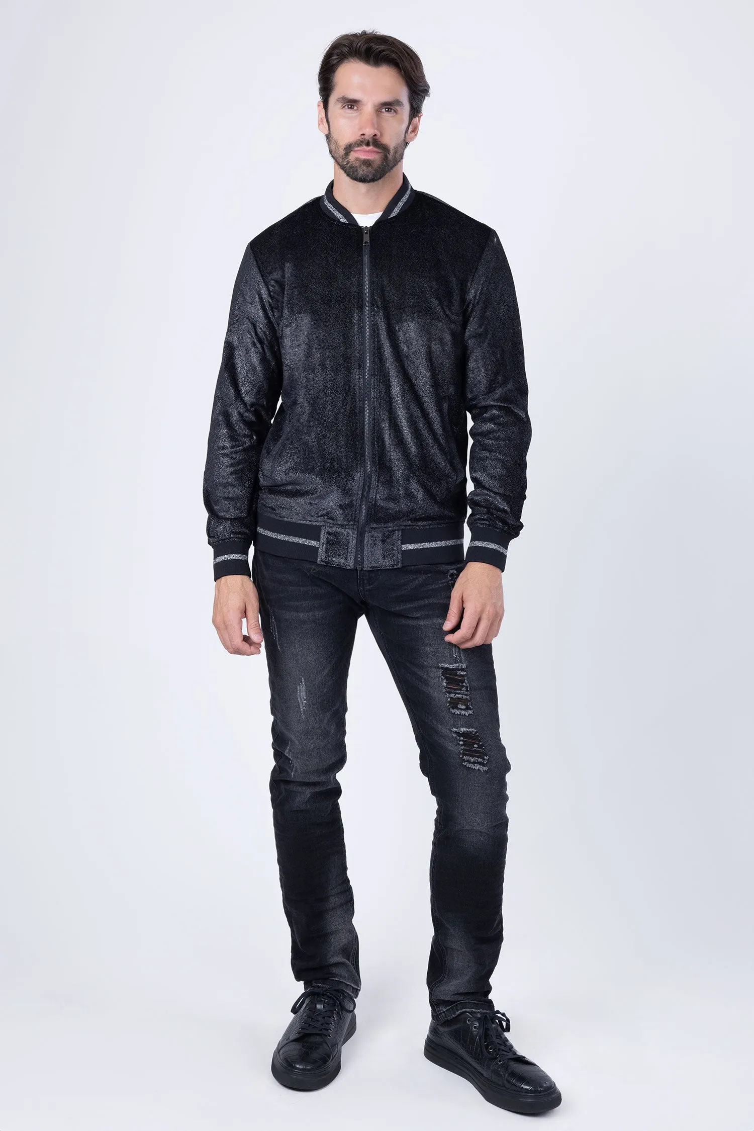 Drip Velour Bomber Jacket