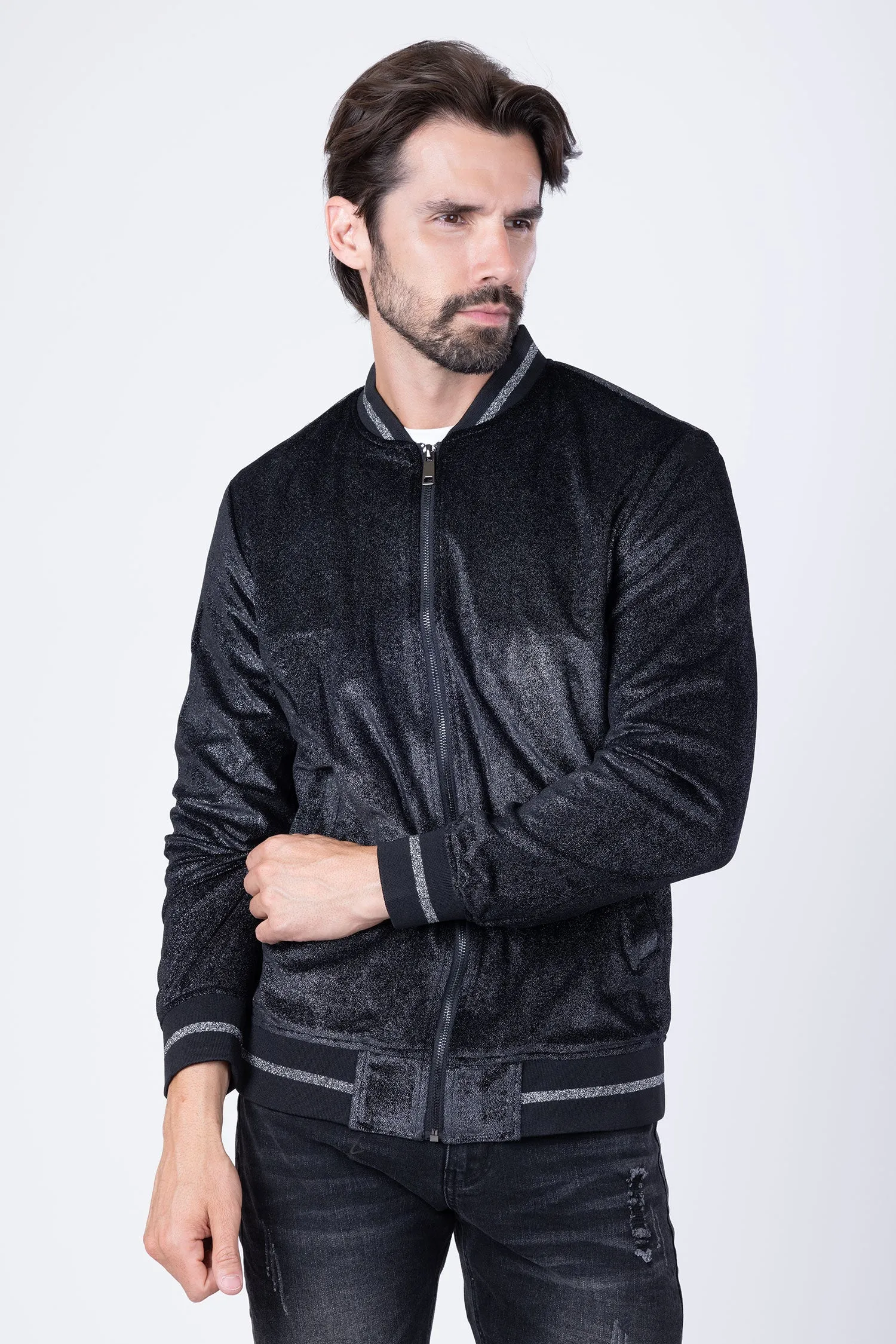 Drip Velour Bomber Jacket