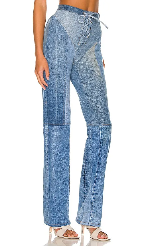EB Denim Lace Up in Blue