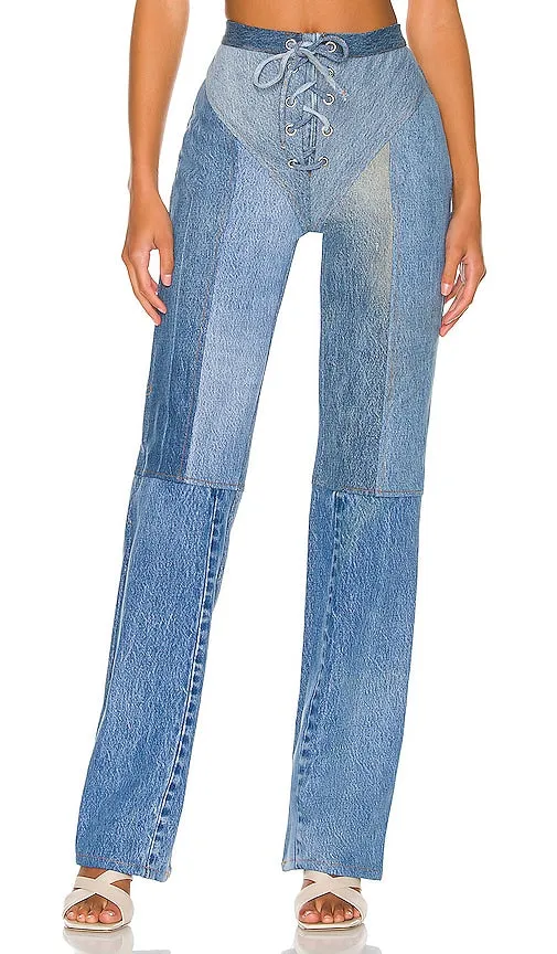 EB Denim Lace Up in Blue