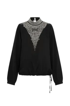 Embellished Black Blouse