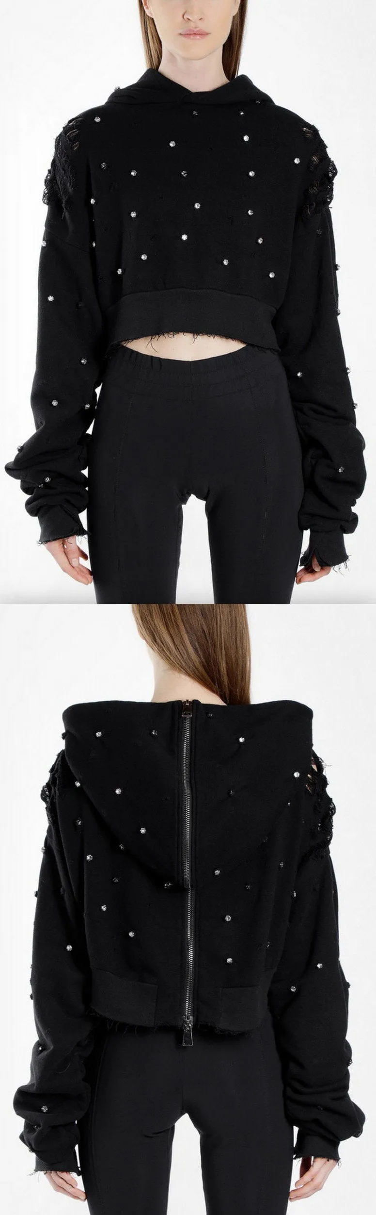 Embellished Hooded Sweatshirt