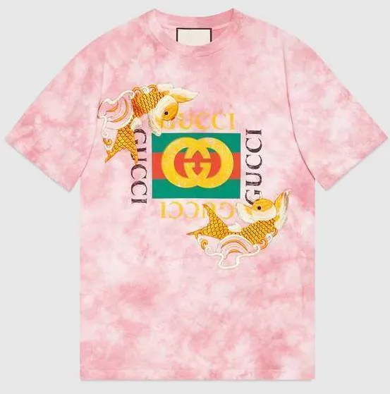 Fish Embroidered Cotton T-shirt