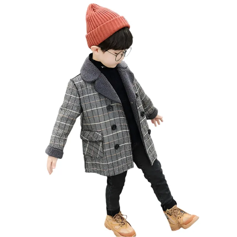 Fleece-Lined Plaid Coat