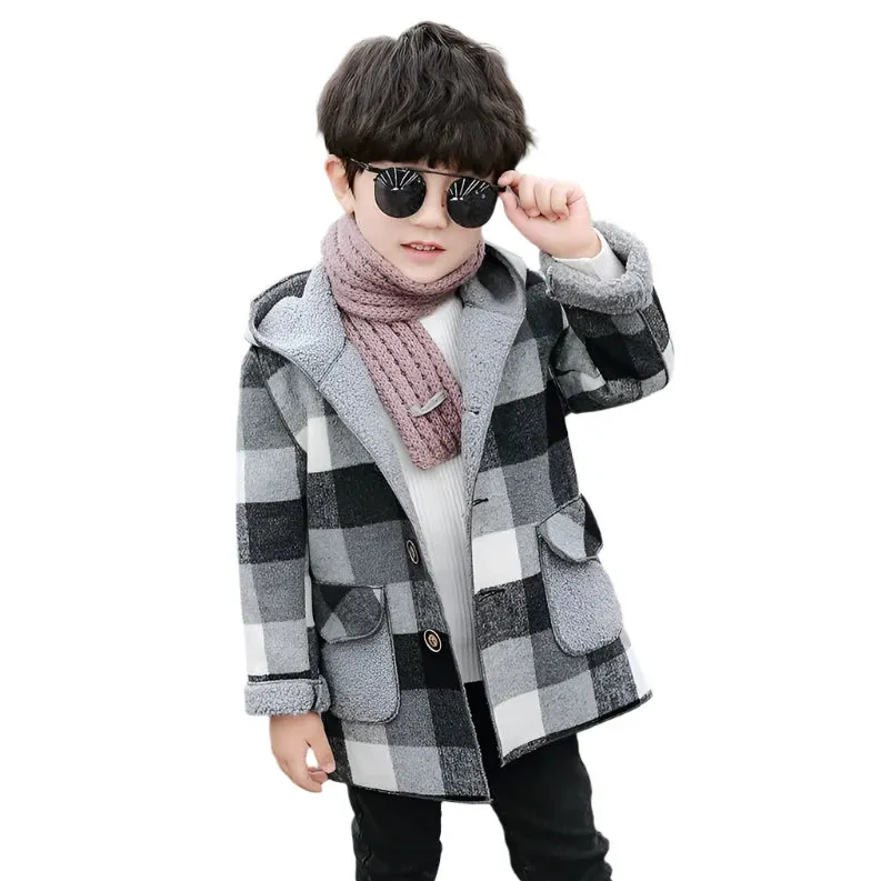 Fleece-Lined Plaid Coat