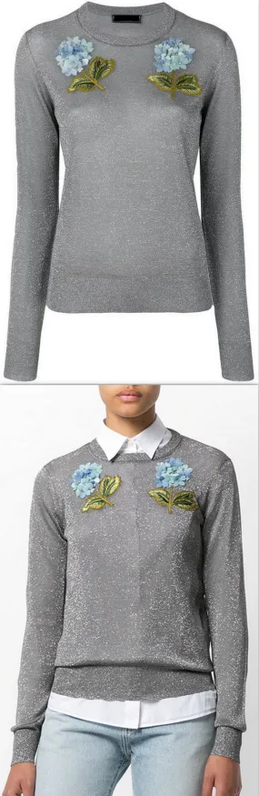 Floral Appliqu̩ Lurex Jumper