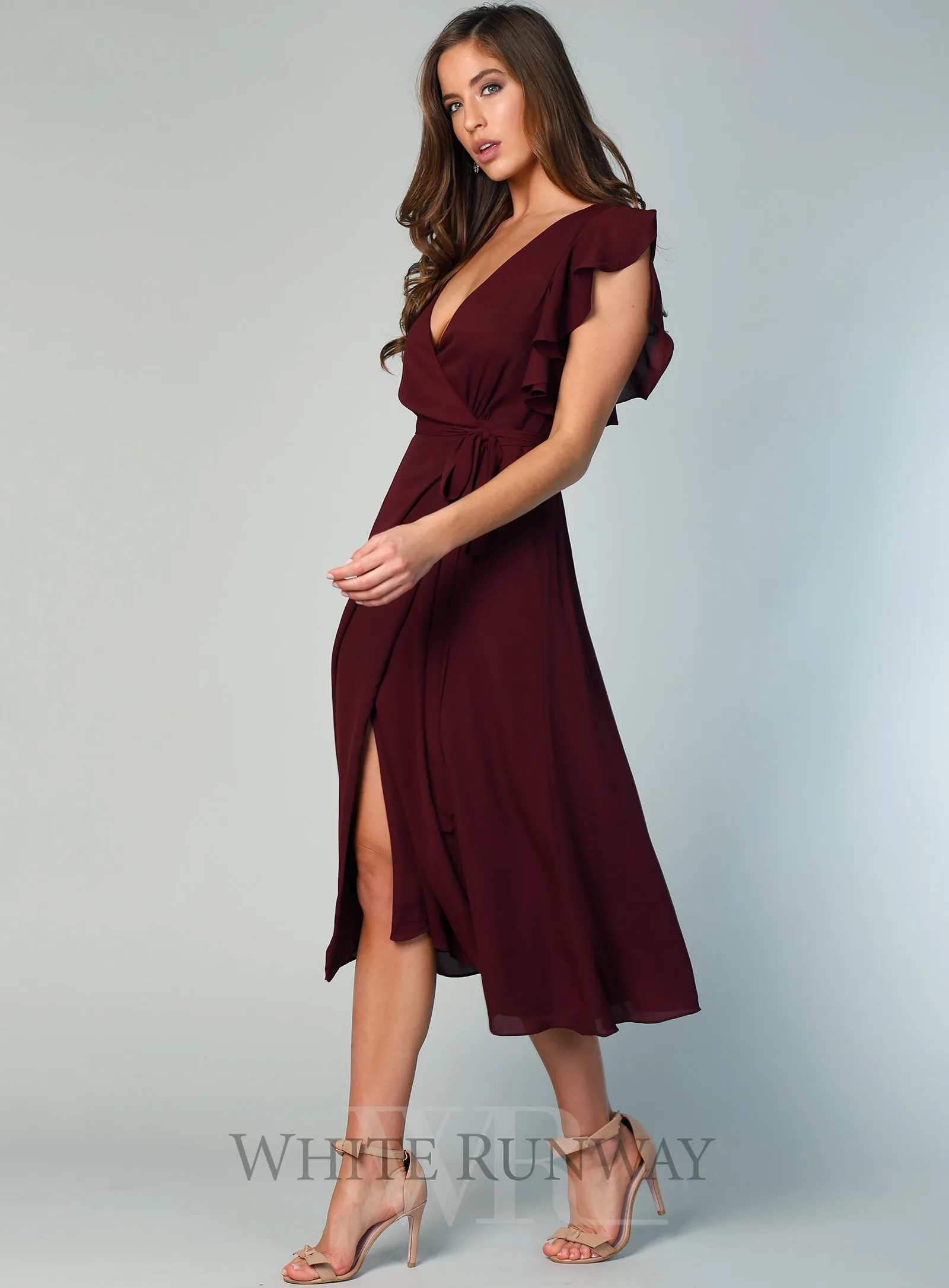 Flutter Sleeve Midi Skirt
