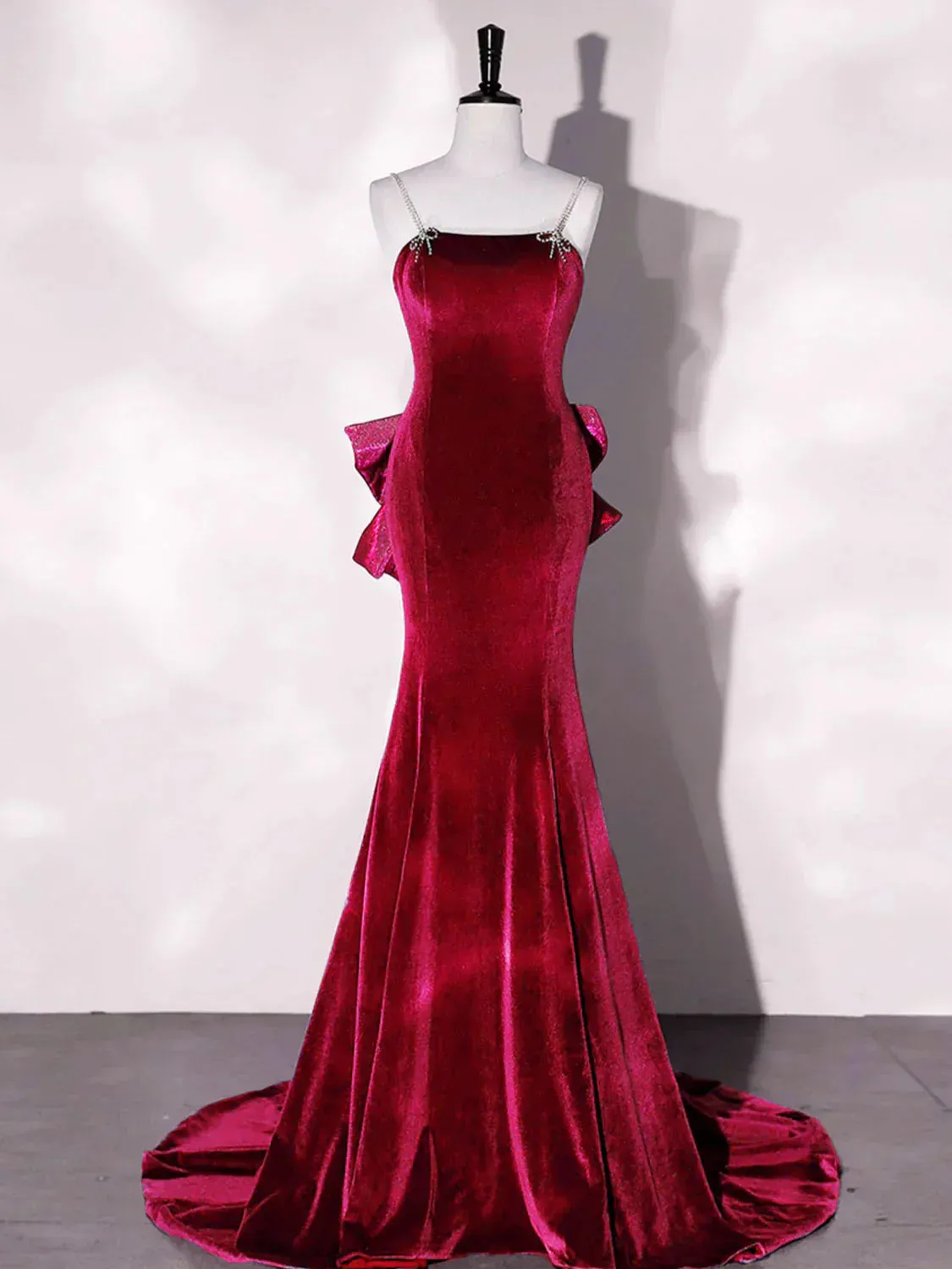 Formal Women's Dresses Blue Mermaid Velvet Long Prom Dresses Velvet Long Evening Dress Prom Dresses Stores