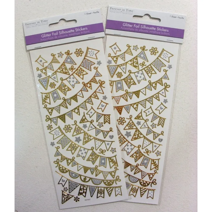 Gold Glitter Foil Stickers Pennant Garlands (SS142M)
