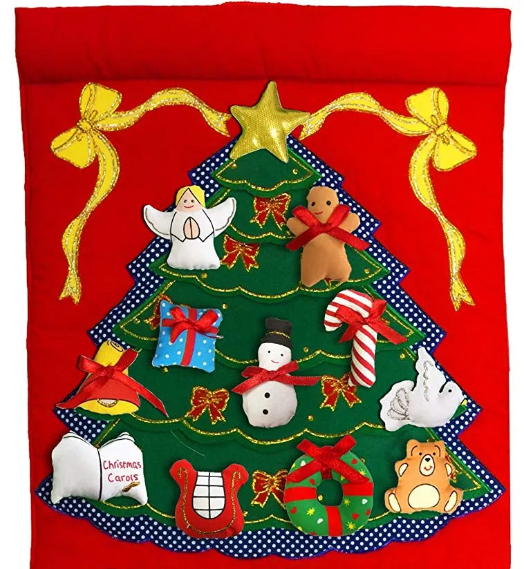 Green Christmas Tree Advent Calendar With "Feliz Navidad"