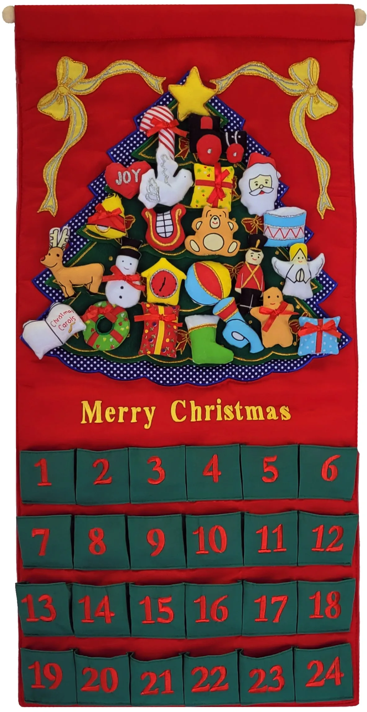 Green Christmas Tree Advent Calendar With "Merry Christmas"