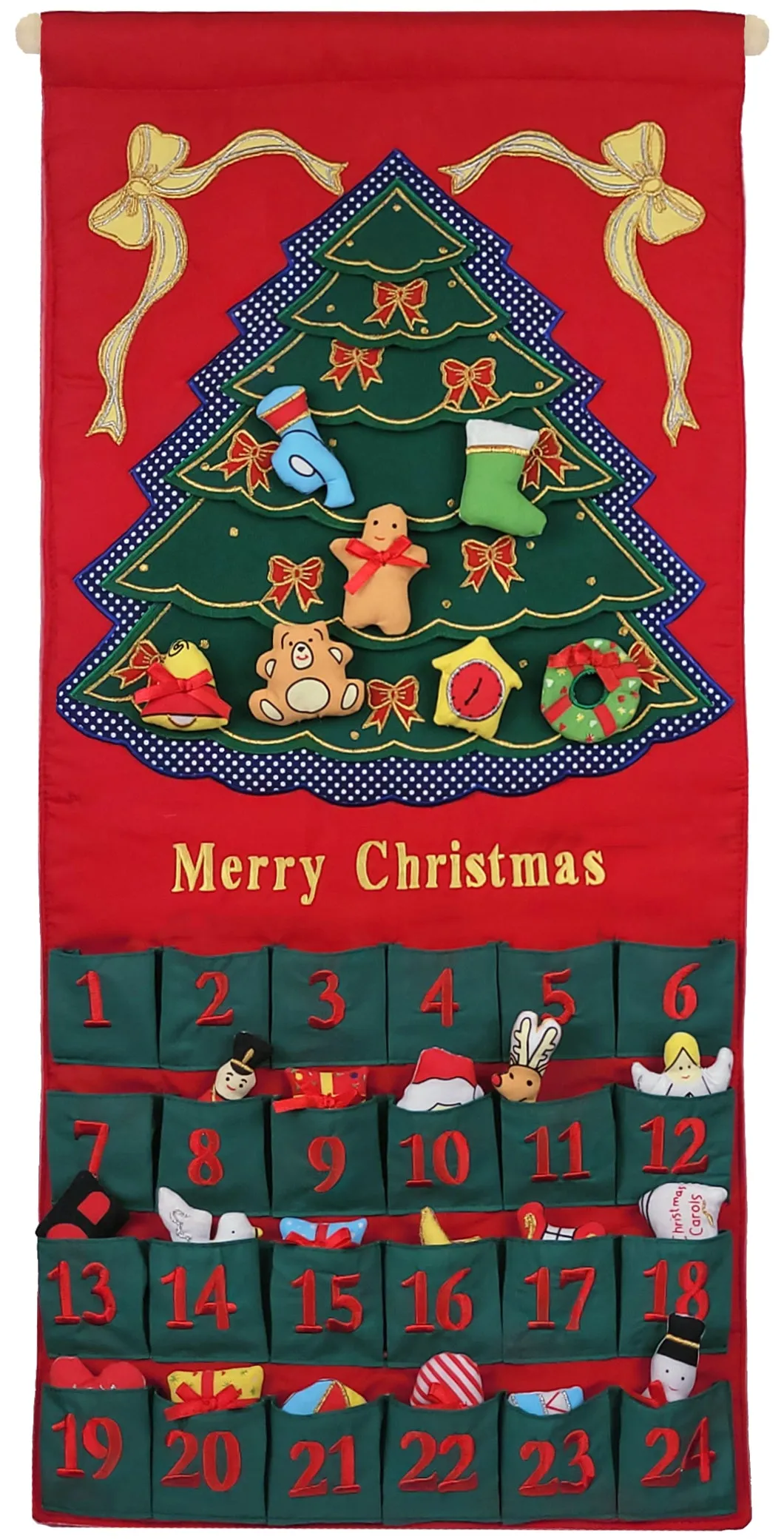 Green Christmas Tree Advent Calendar With "Merry Christmas"