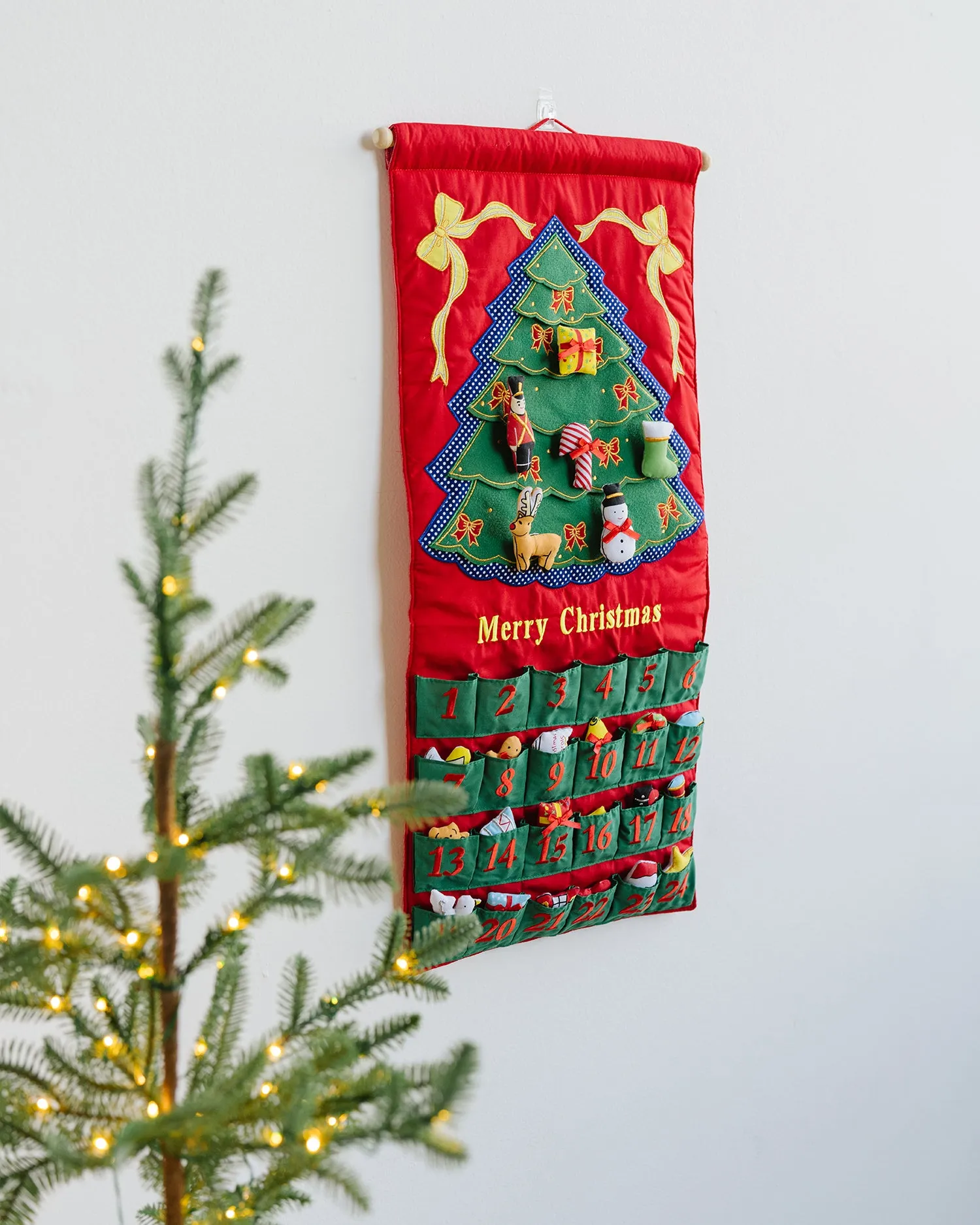 Green Christmas Tree Advent Calendar With "Merry Christmas"