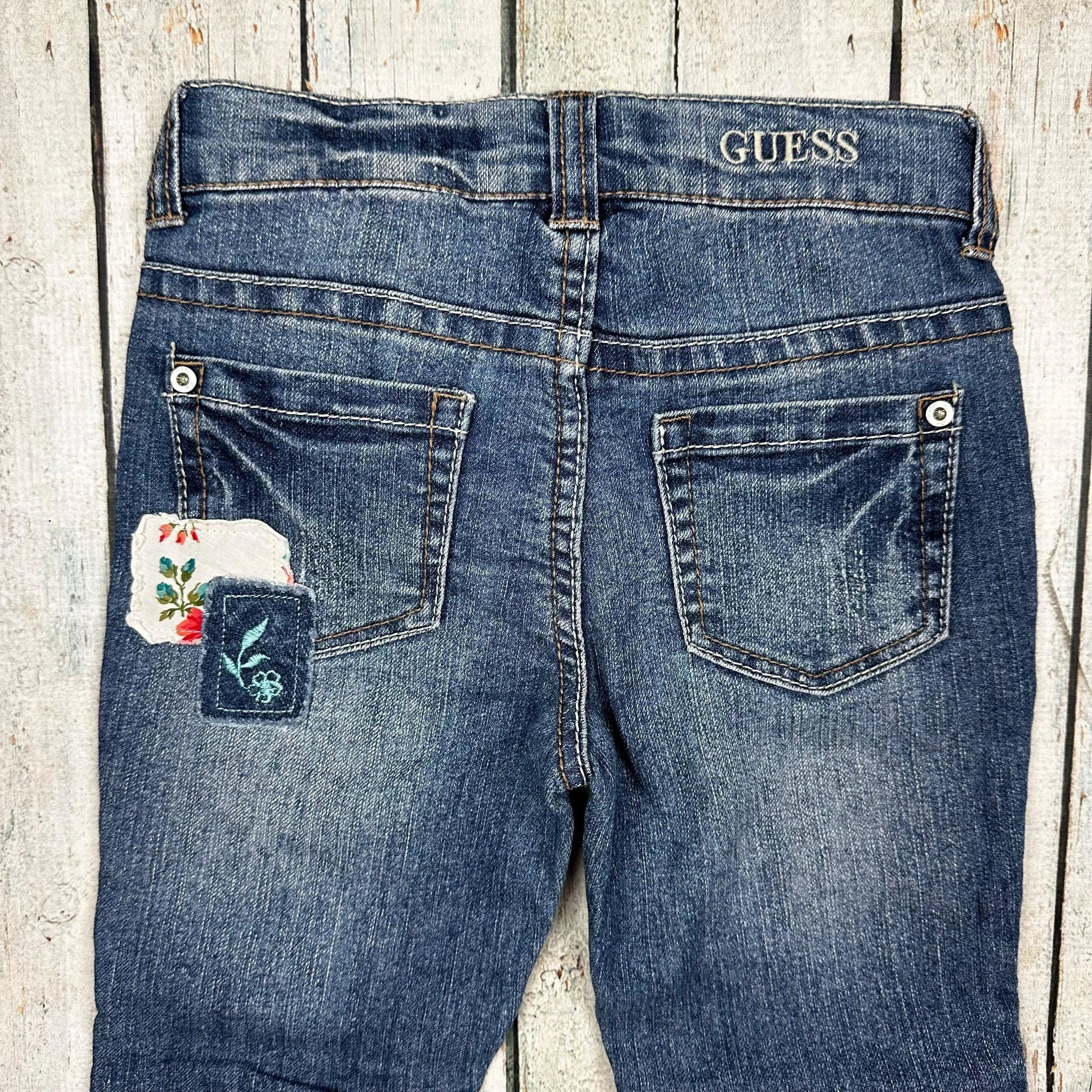 Guess Patchwork Straight Leg Girls Jeans - Size 6X