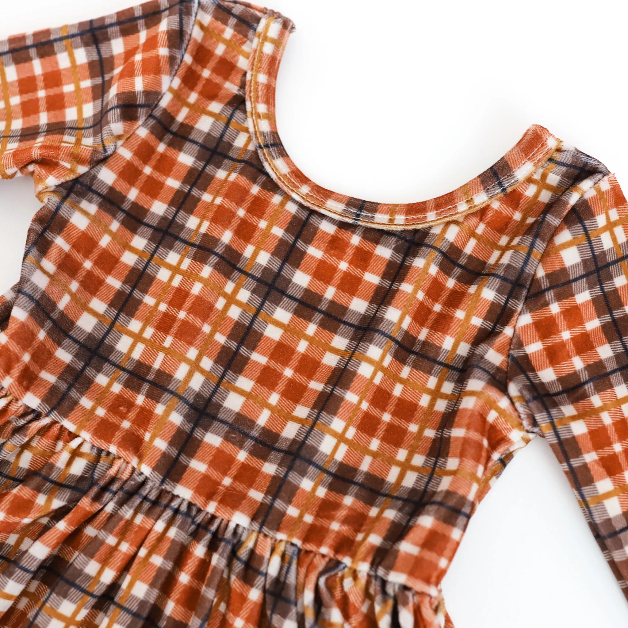 Harvest Plaid Velvet Charm Dress
