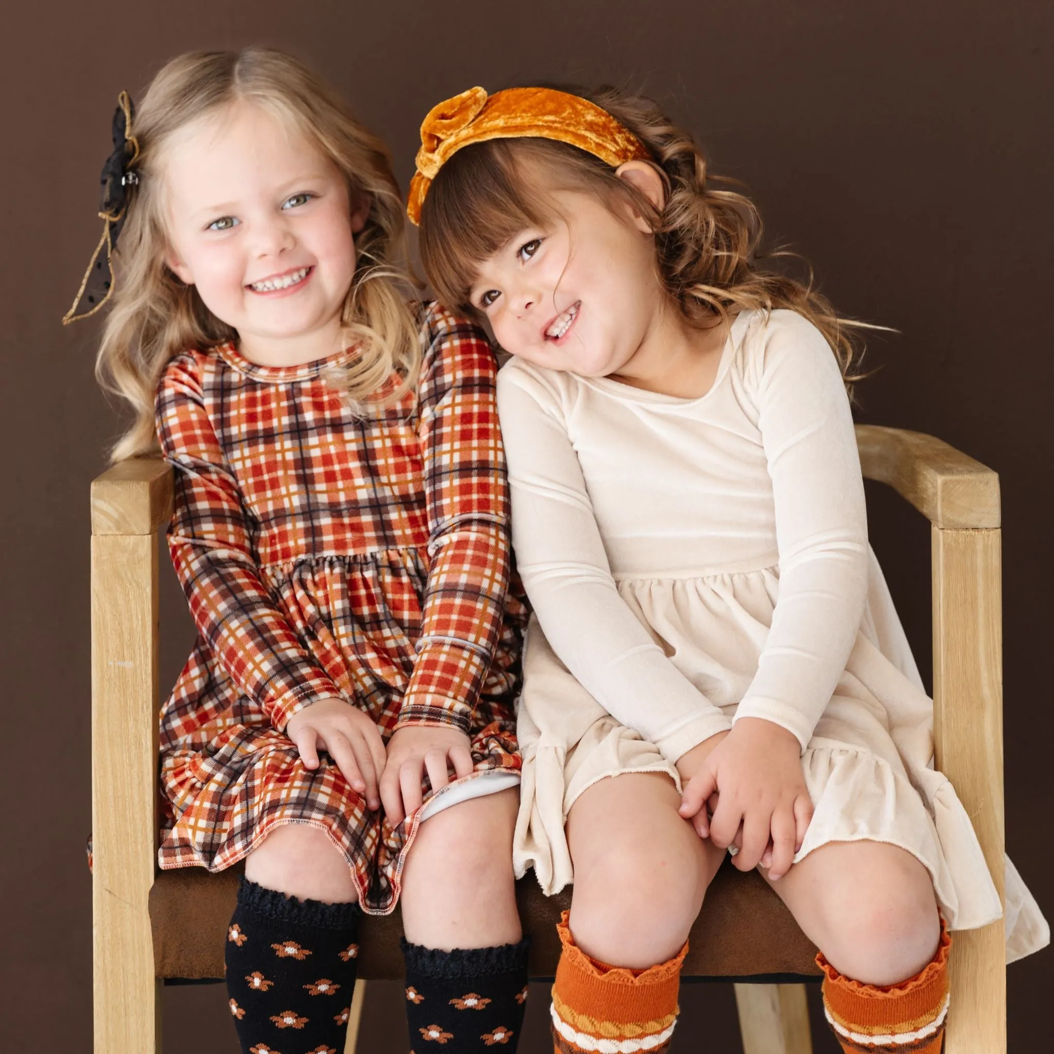 Harvest Plaid Velvet Charm Dress