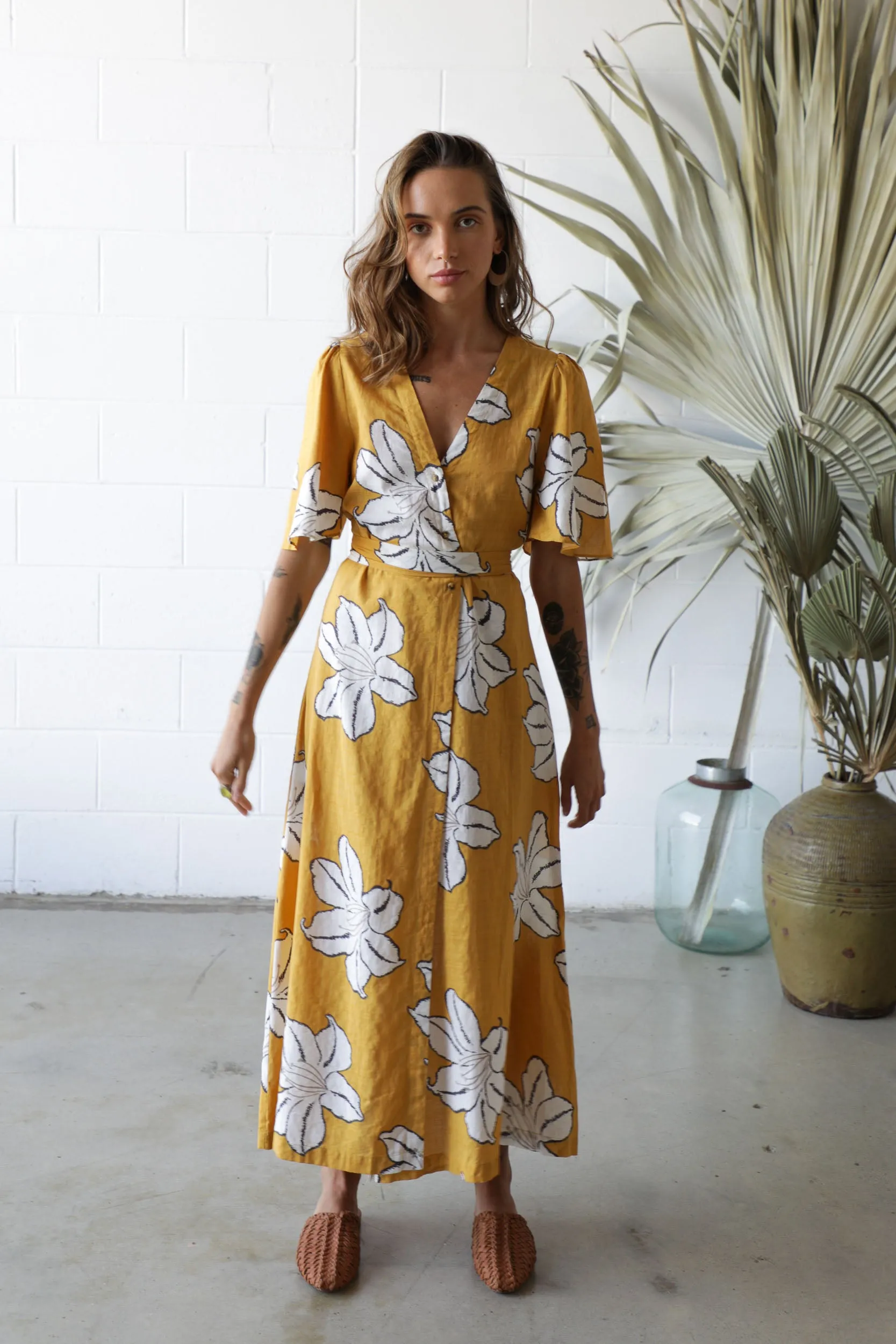 HIBISCUS WRAP DRESS