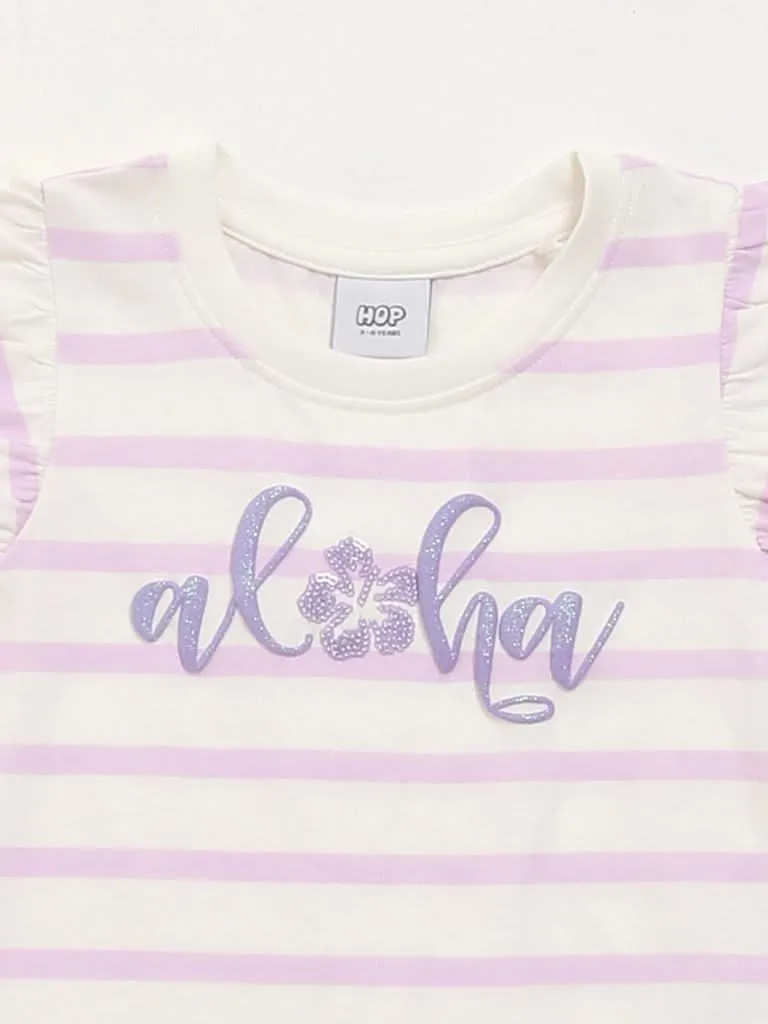 HOP Kids Lilac Striped Top