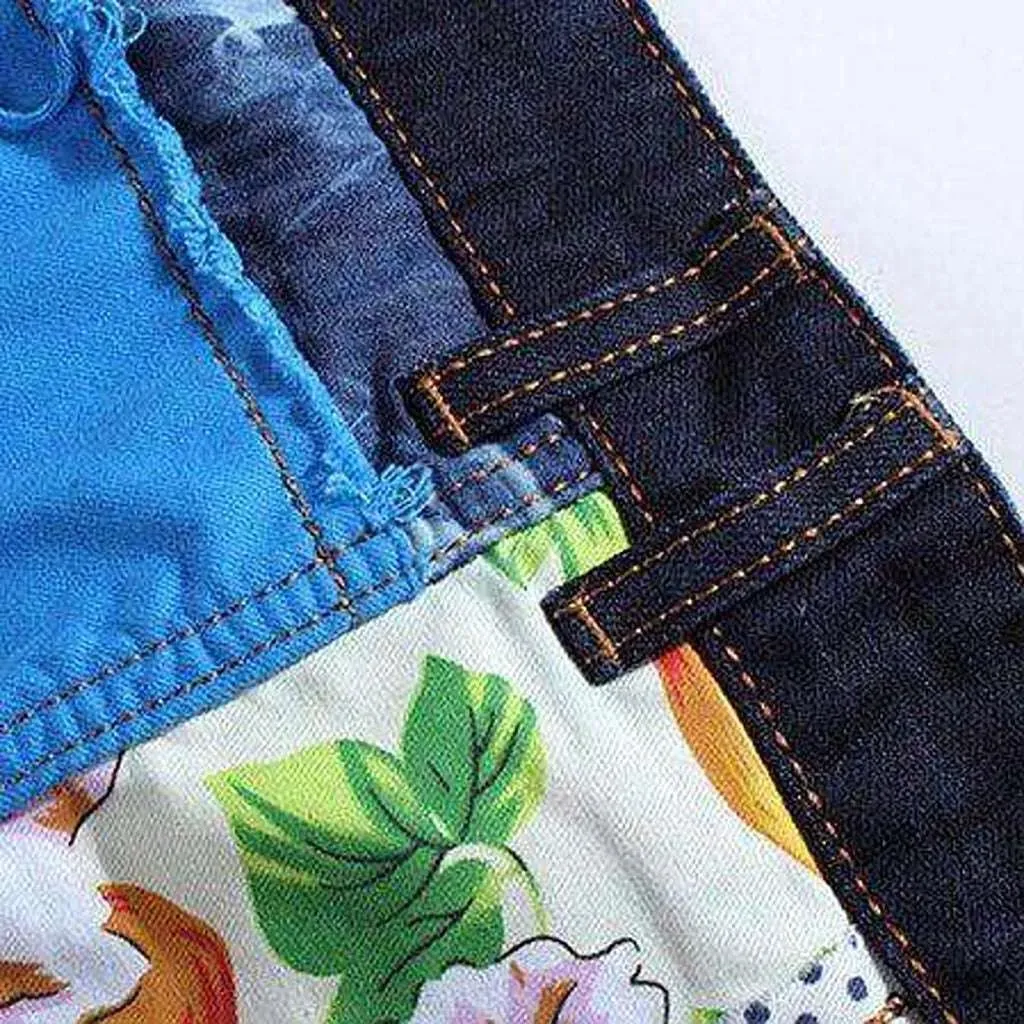 Inside-out patchwork men's jeans