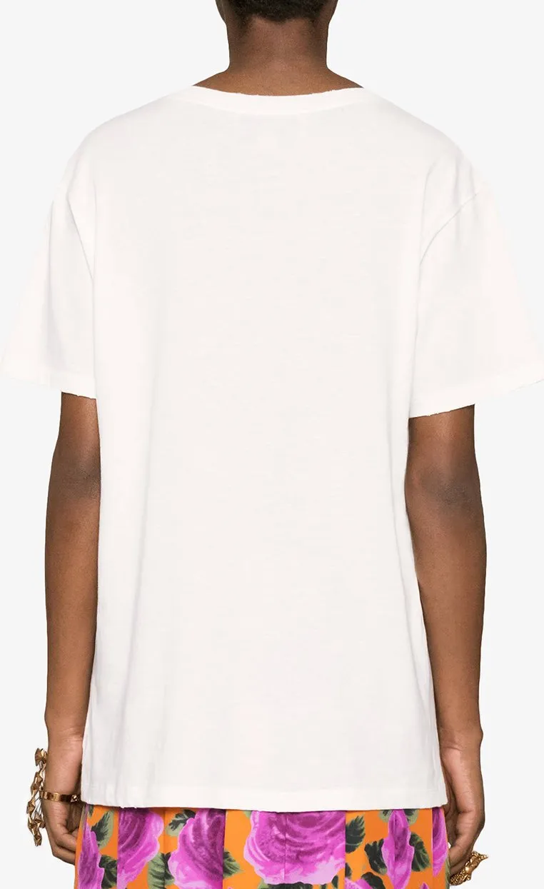 Logo Embellished Mystical Cat T-Shirt