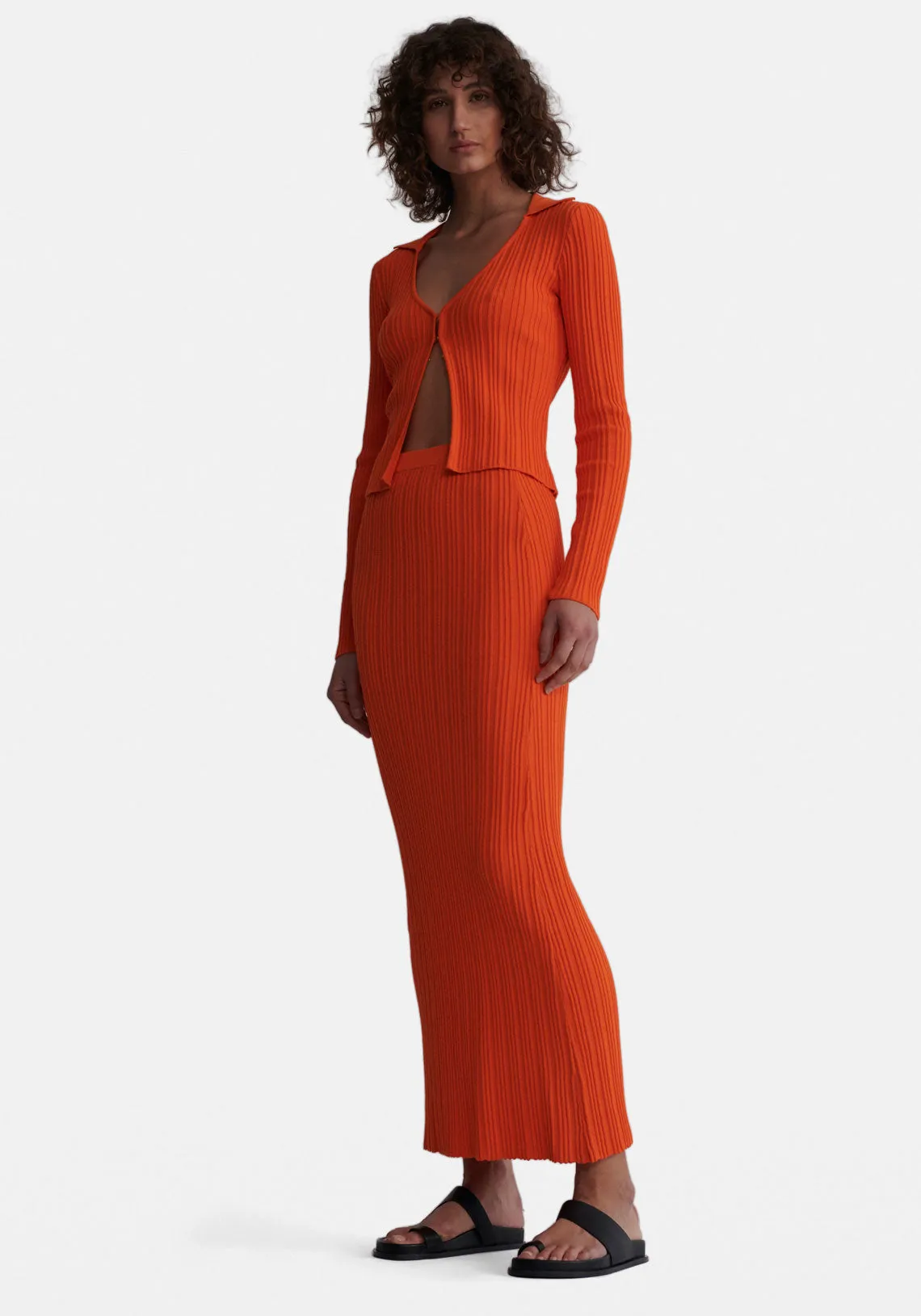 LOLA MAXI SKIRT ORANGE