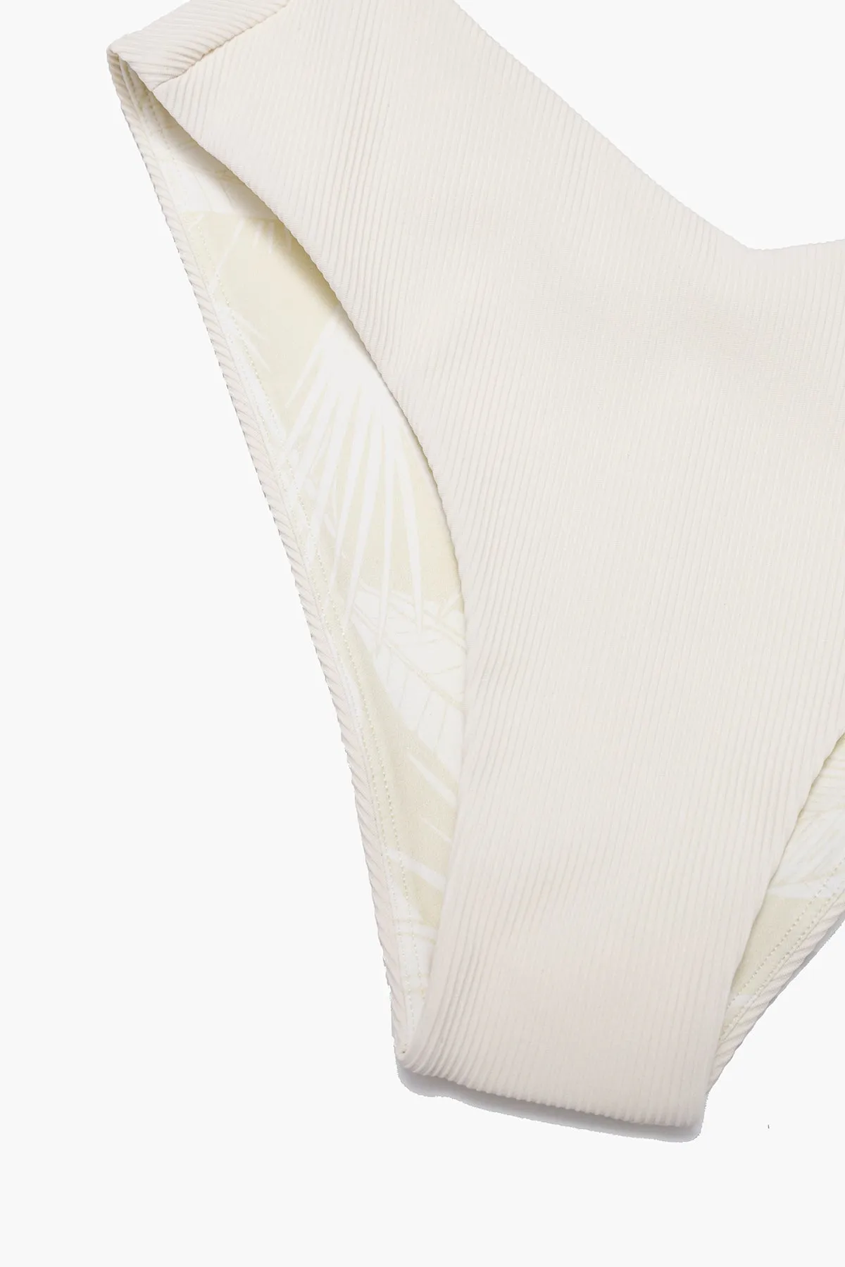 Low Tide Super Cheeky Bikini Bottom - Cream Rib