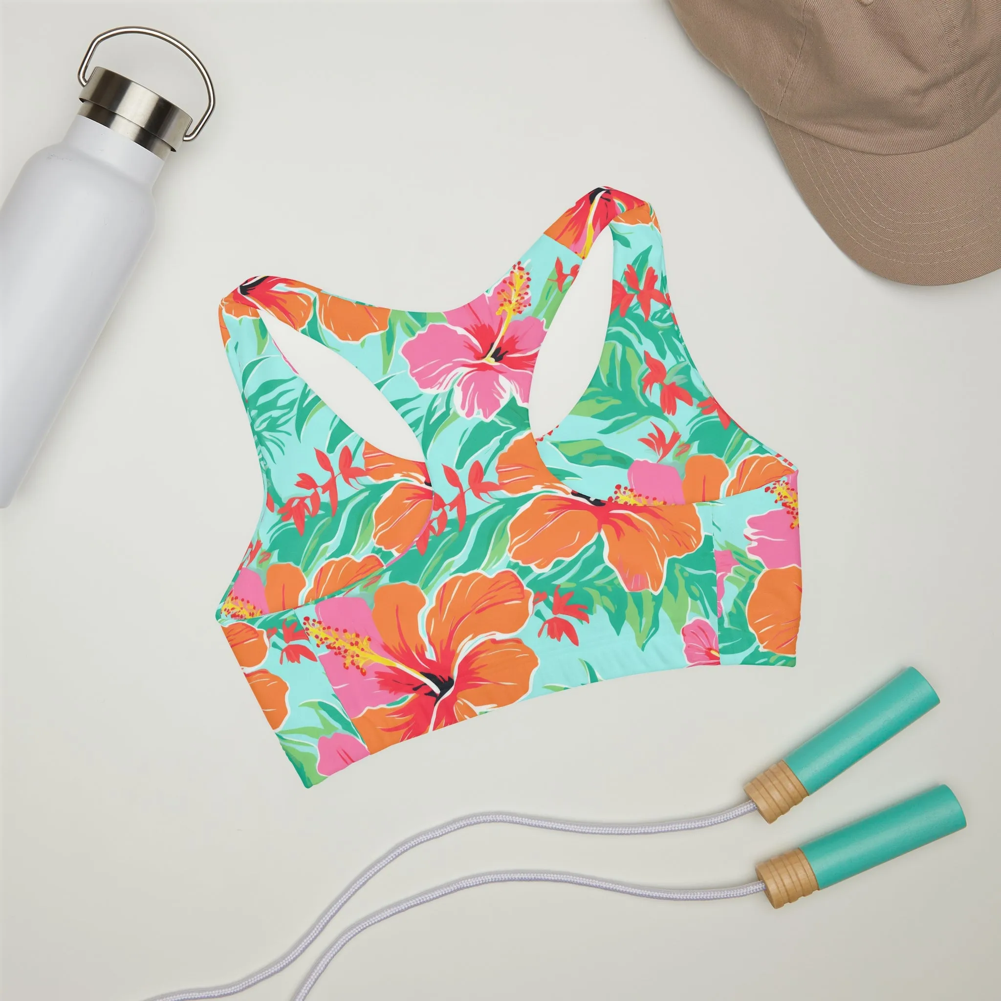 Paradise Hibiscus - Girls' Double Lined Seamless Sports Bra