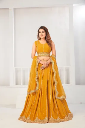 Party Wear Exclusive Designer Viscose Georgette Lehenga Choli